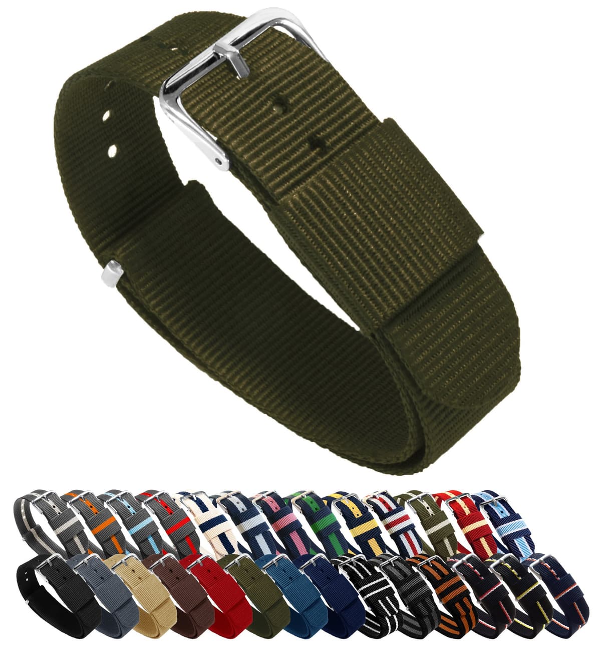 BARTON Military Style Straps - Choice of Color, Length & Width (18mm, 20mm, 22mm or 24mm) - Ballistic Nylon Straps — view 10
