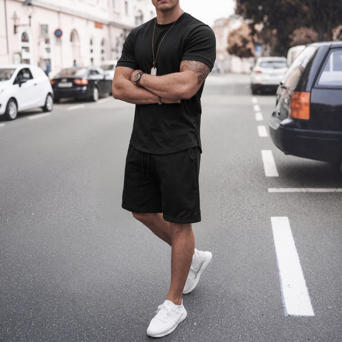 Conjunto corto de 2 piezas para hombre, conjunto de camisa polo y pantalones cortos, conjunto de chándal de manga corta y pantalones cortos para hombre — view 4