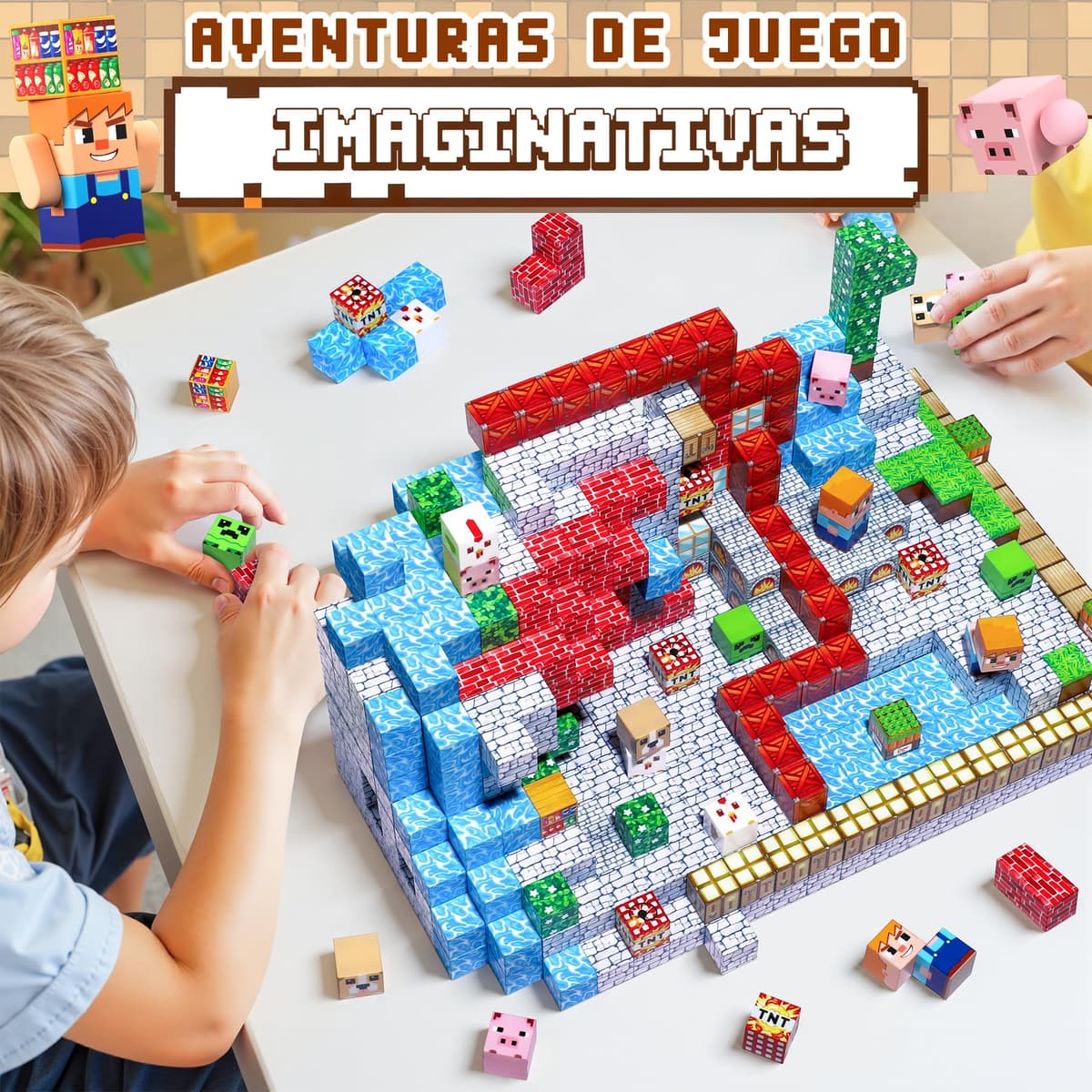 Pourbibi Bloques Magneticos Construccion Niños,Magneticas Niños,Juguetes Niños 3 Años,Piezas Construcciones Magneticas,Juguete Creativo Montessori para 3 4 5 6 7 8 9 10 Años — view 8