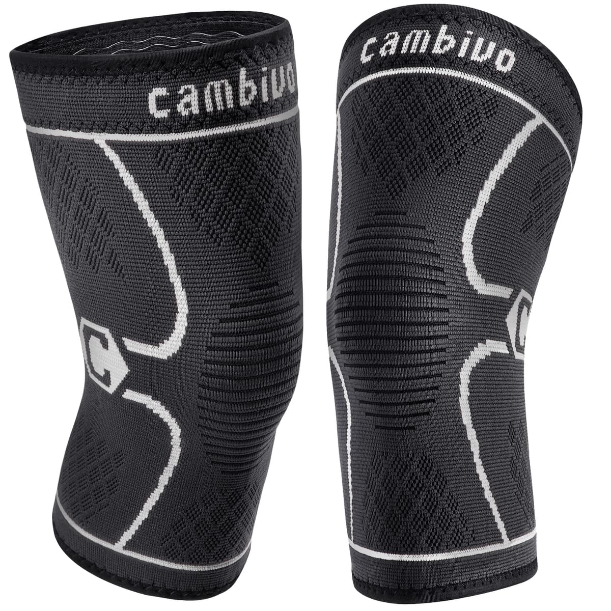 CAMBIVO 2Pcs Rodilleras Gym de Compresion, Rodilleras Menisco y Ligamento, Rodillera Transpirable y Antideslizante para Gym, Voleibol, Baloncesto, Correr, Bicicleta, Unisex — view 18