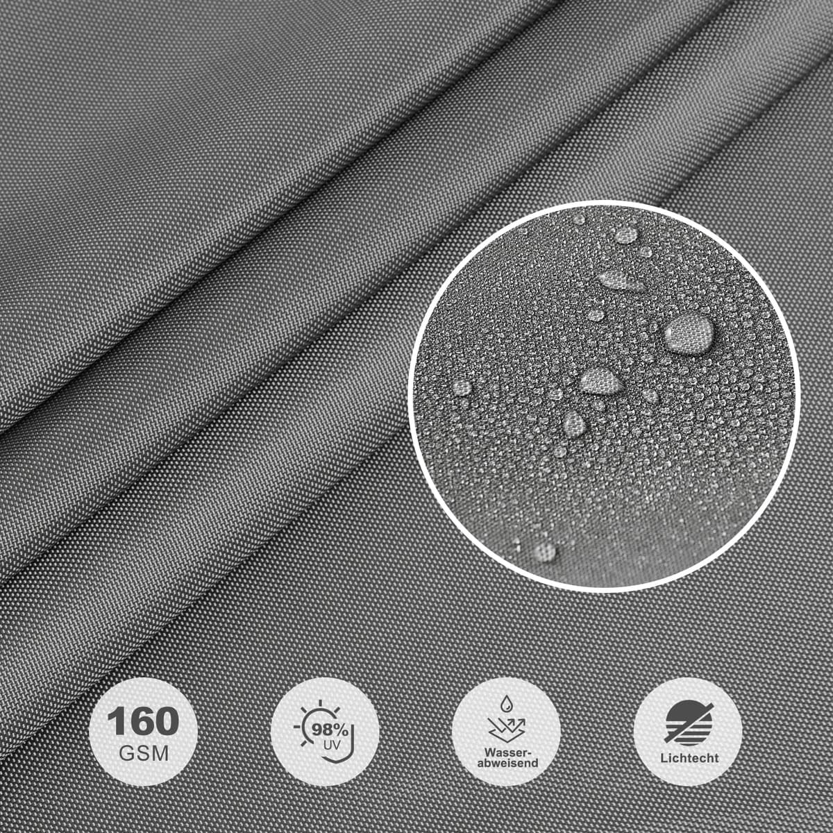HAIKUS Toldo Vela de Sombra Impermeable Rectangular 4x5m Protección UV PES, Toldos para Patio Exterior Jardín Terraza - Gris — view 5