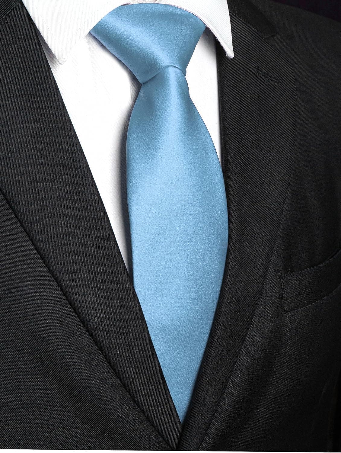 RBOCOTT Solid Color Tie Mens Necktie for Business and Wedding Party Baby Blue