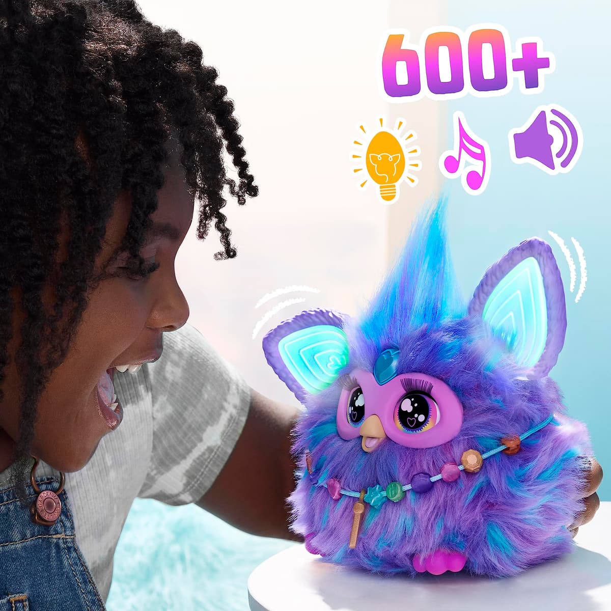 Furby Electronic Plush Toy with Sounds for Kids, Plush Toys, Interactive Talking Furby Collectible, 15 cm/6 inch, Soft to the Touch, Purple — view 4