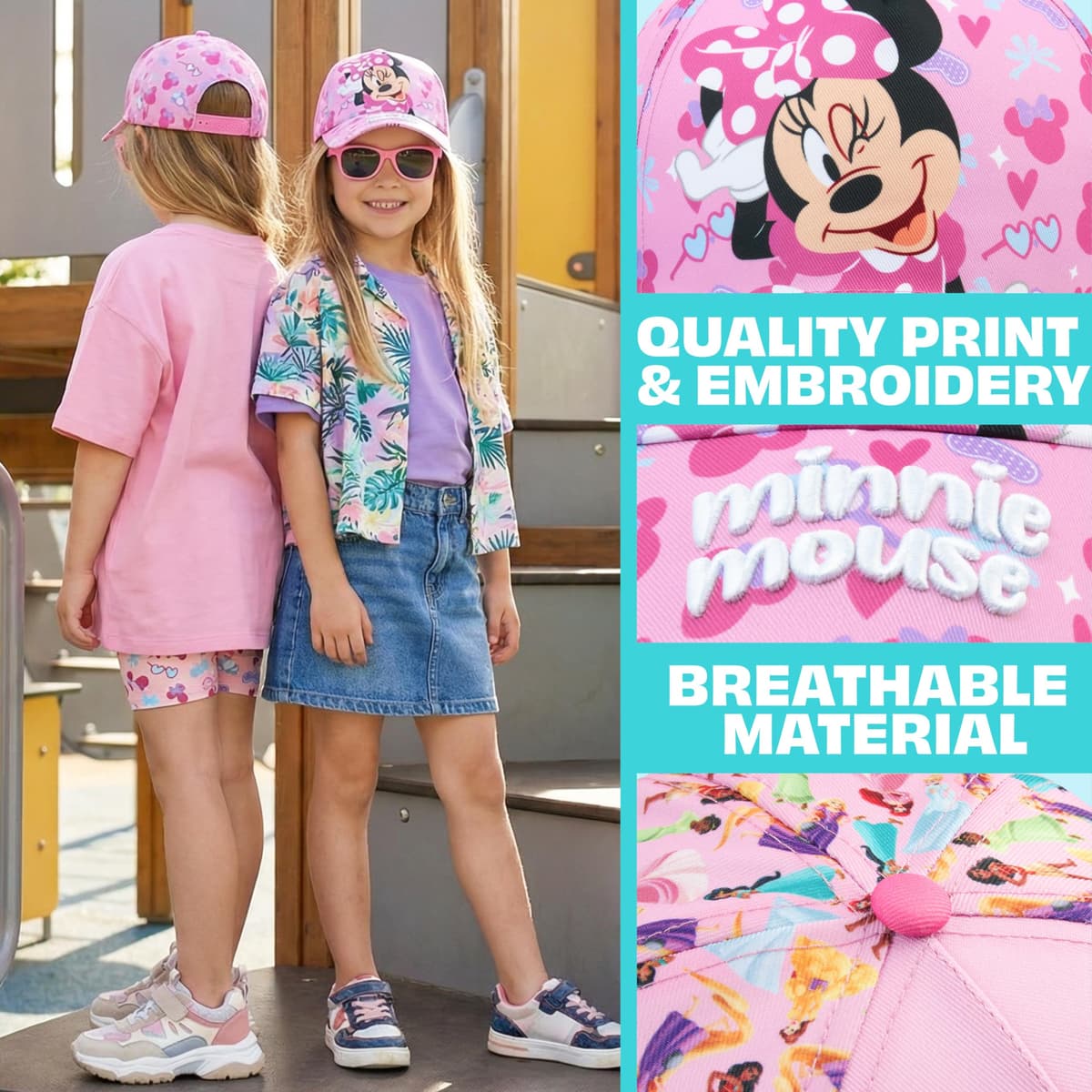 Patrulla Canina | Frozen | Princesas Disney | Minnie Mouse | Barrio Sesamo Gorra Niña con Gafas de Sol UV400 y Coletero Set, Accesorios Niña de Verano — view 4