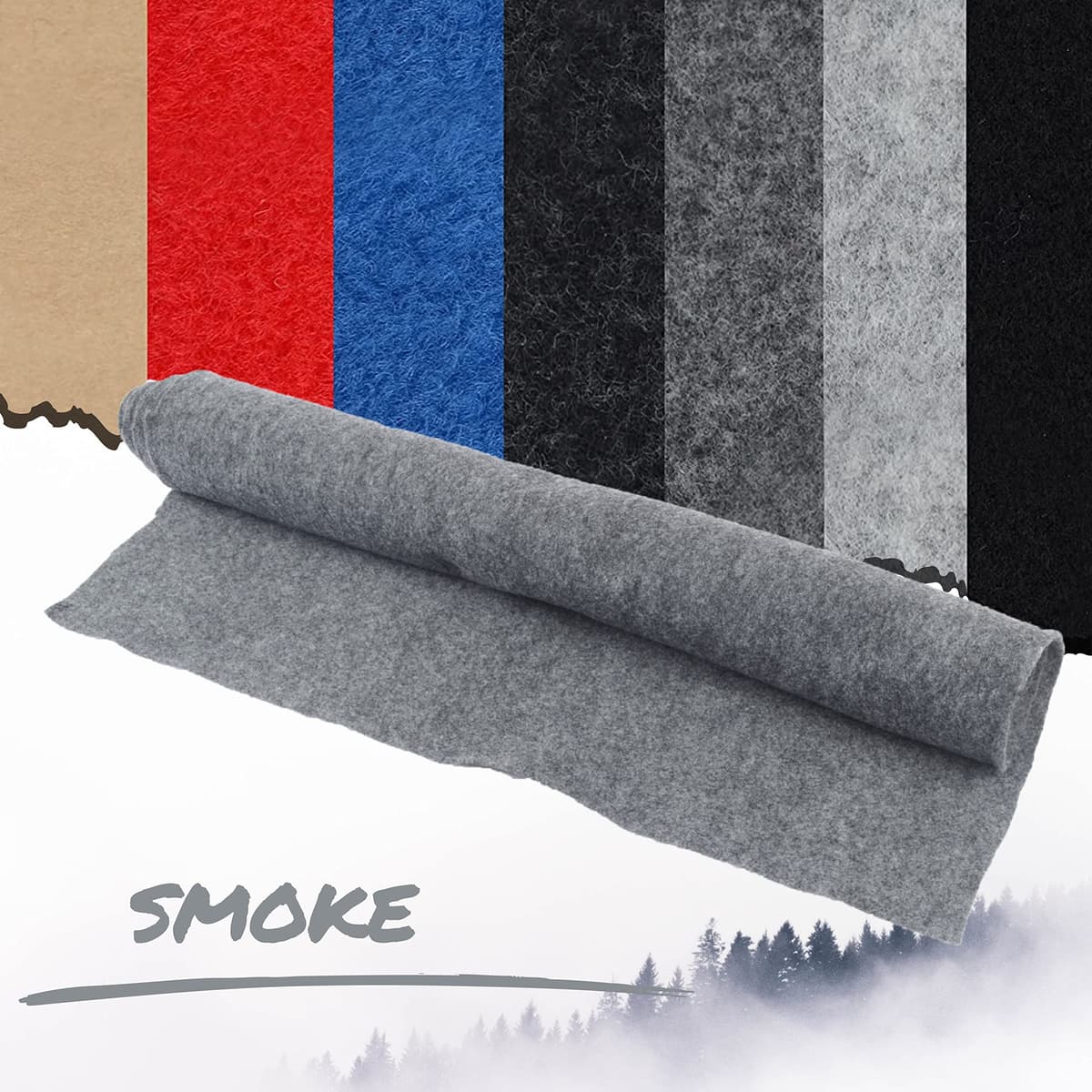 Van Lining Carpet - Various Size 4 Way Stretch Camper Conversion Pliable Trim(Smoke,3 Metre x 2 Metre +3 Cans) — view 2