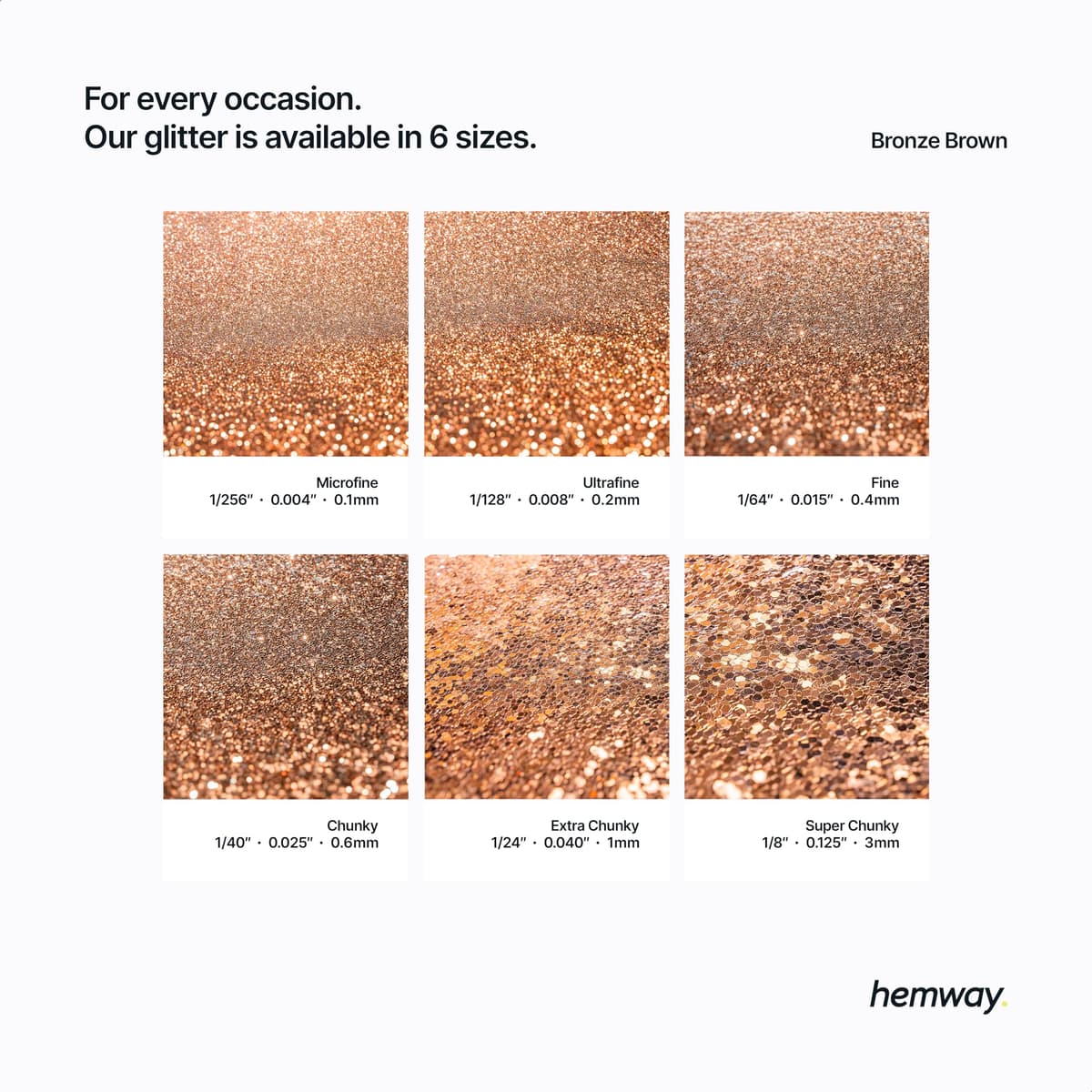 Hemway Resin Glitter Bronze Brown 100g Super Chunky | Polyurethane & Epoxy Glitter for Resin Crafts, Tumblers, Coasters, Floor & Table Art — view 3