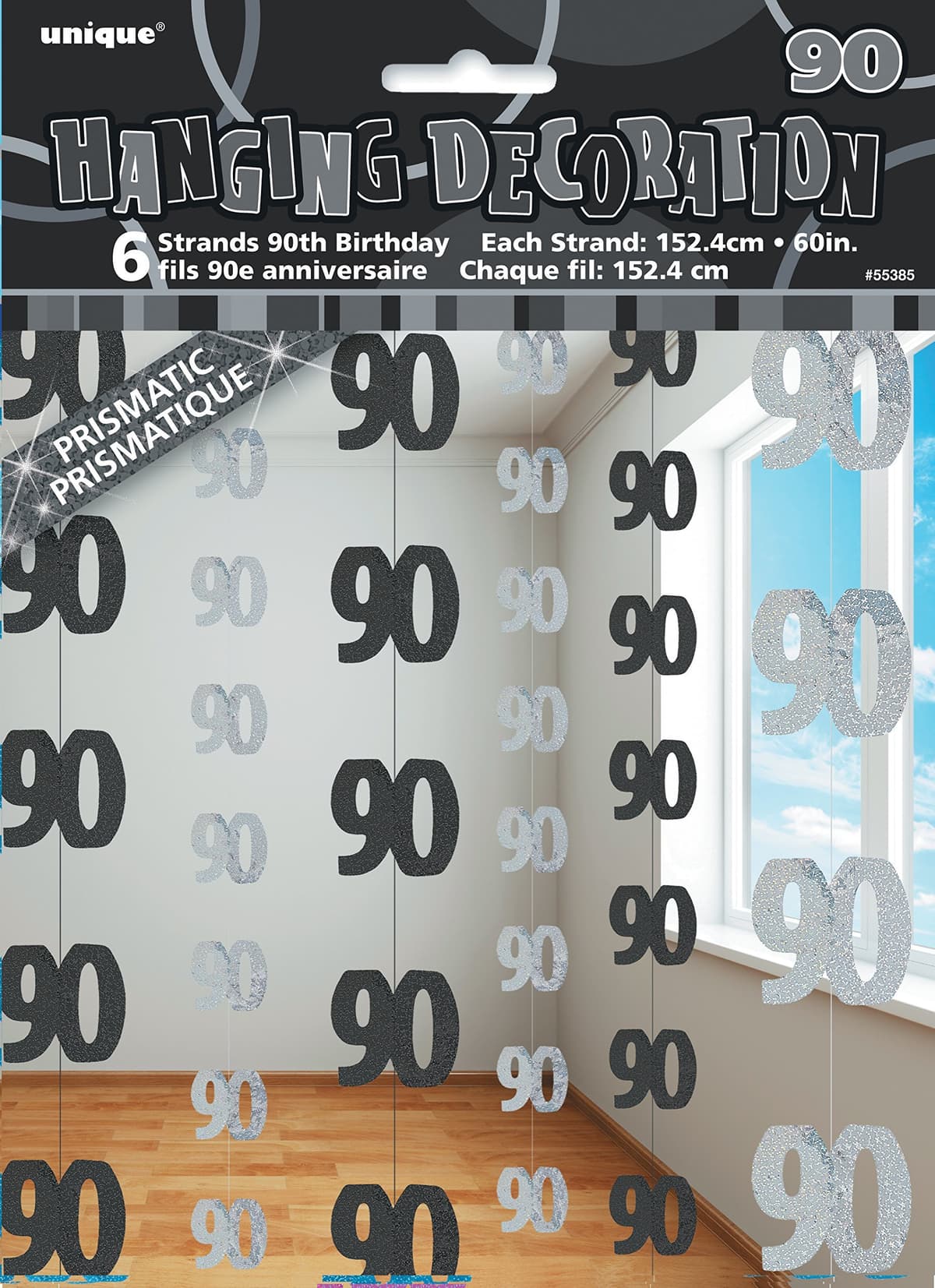 Unique Party 92068 - 9ft Foil Glitz Pink Happy 80th Birthday Banner — view 172