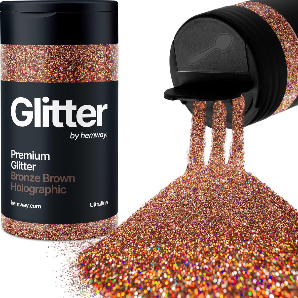 Light Rose Gold Glitter Shaker, 130g Ultrafine Glitter, Crafts 1/128" Metallic Flake Light Rose Gold Sequins, Resin & Epoxy Crafts, Decorating, Halloween, Christmas Nail, Face, Hemway — view 270