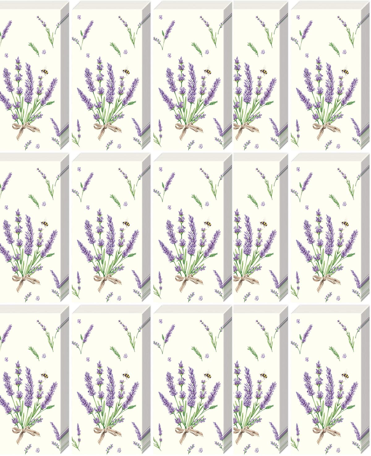 IHR Bulk 4-Ply Pocket Tissues, Bouquet of Lavender Cream (10 Count)(Pack of 15) — view 2