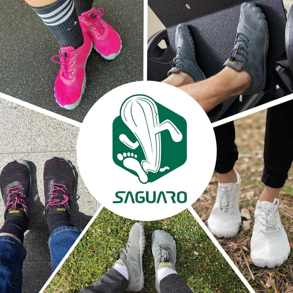 SAGUARO Versátil Minimalistas Zapatillas Ligeras Flexibles para Exterior Interior - Gym Asfalto Playa Montaña, Unisex-Adulto — view 2