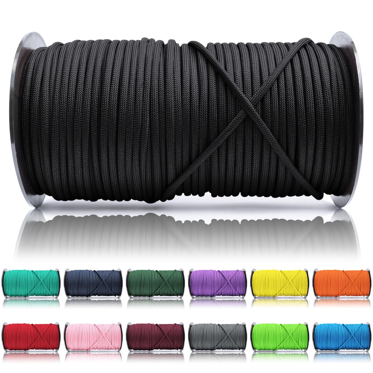 Ganzoo Paracord 550, Cuerda de 4 mm, 30 Metros, Poliéster, Tipo 3-7 Hilos Interiores, Correa de Perro Collar Pulsera, Camping Supervivencia y Cuerda Multiusos, Verde Oscuro — view 18