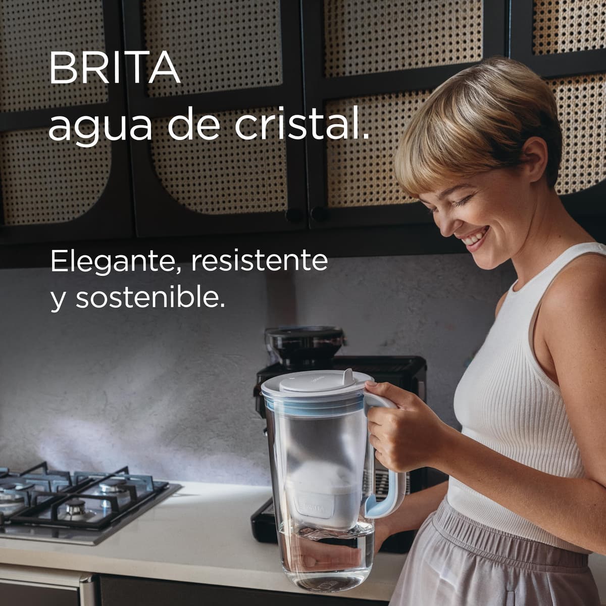 BRITA Jarra de cristal azul (2,5L) incl. 1x filtro MAXTRA PRO All-in-1 Jarra de cristal de diseño premium con tapa abatible de fácil llenado e indicador, que reduce la cal, el cloro y las impurezas — view 2