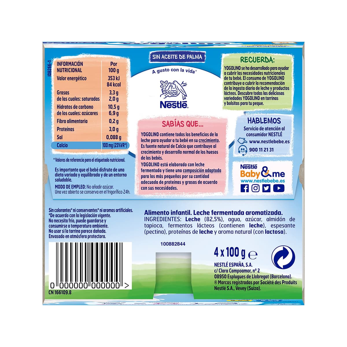 YOGOLINO NESTLÉ Natural, a partir de 6 meses, Pack de 6 (4x100g), Fórmula mejorada — view 2