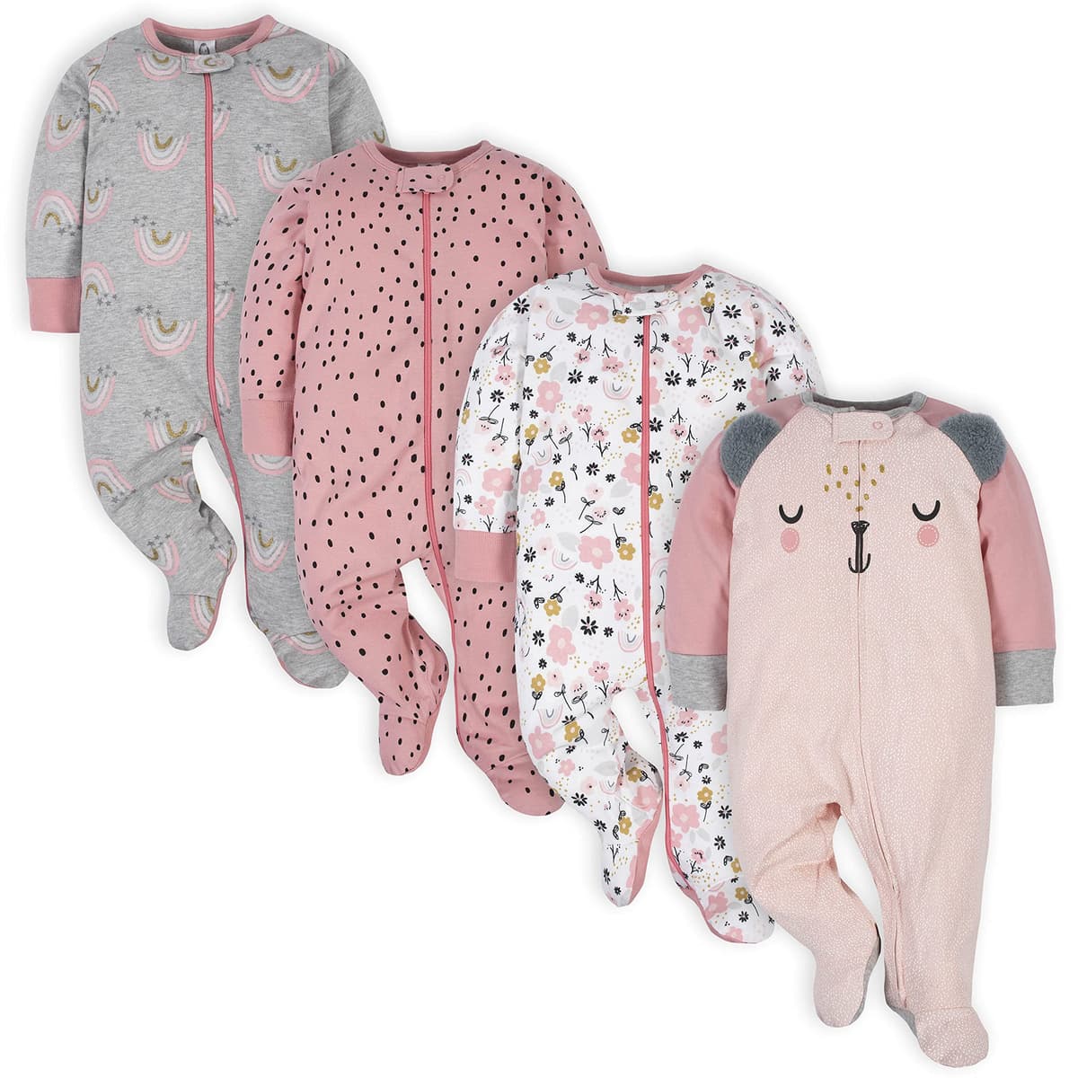 Gerber Baby Girls 4 Pack Sleep 'N Play Footie Baby and Toddler Sleepers — view 22