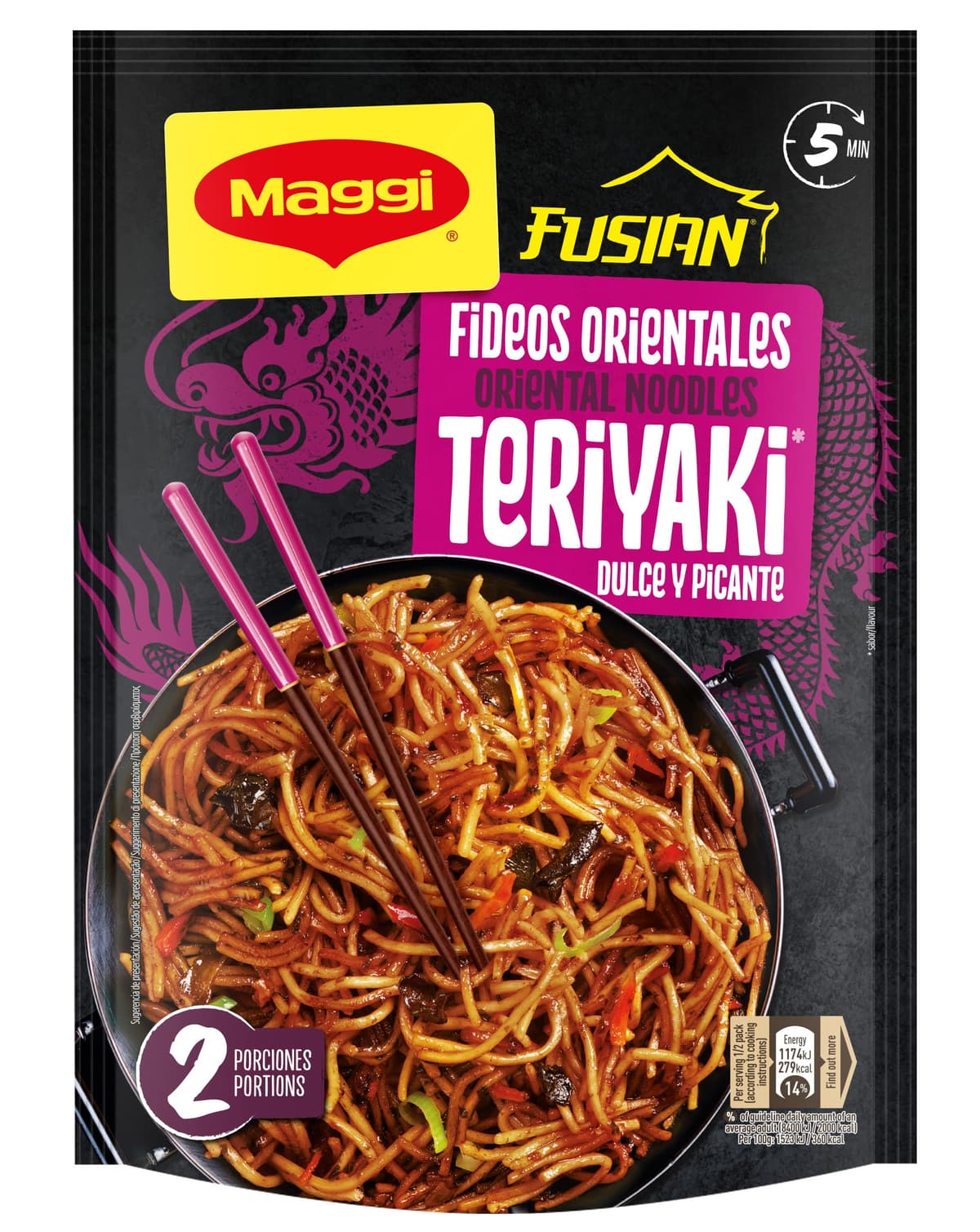 Maggi Fusian Fideos Orientales Teriyaki, 130 g, pack 12 — view 4