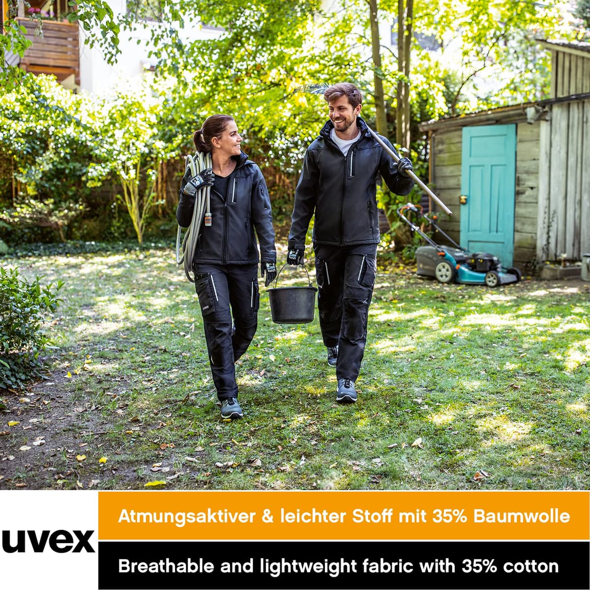 Uvex Tune-up 8909 Pantalon de Trabajo para Hombre - Pantalones Cargo para Trabajar de Algodón y de Cordura - Multibolsillos - Bolsillo de Las Rodilleras - Color Gris, Negro, Azul, Verde, Blanco — view 5