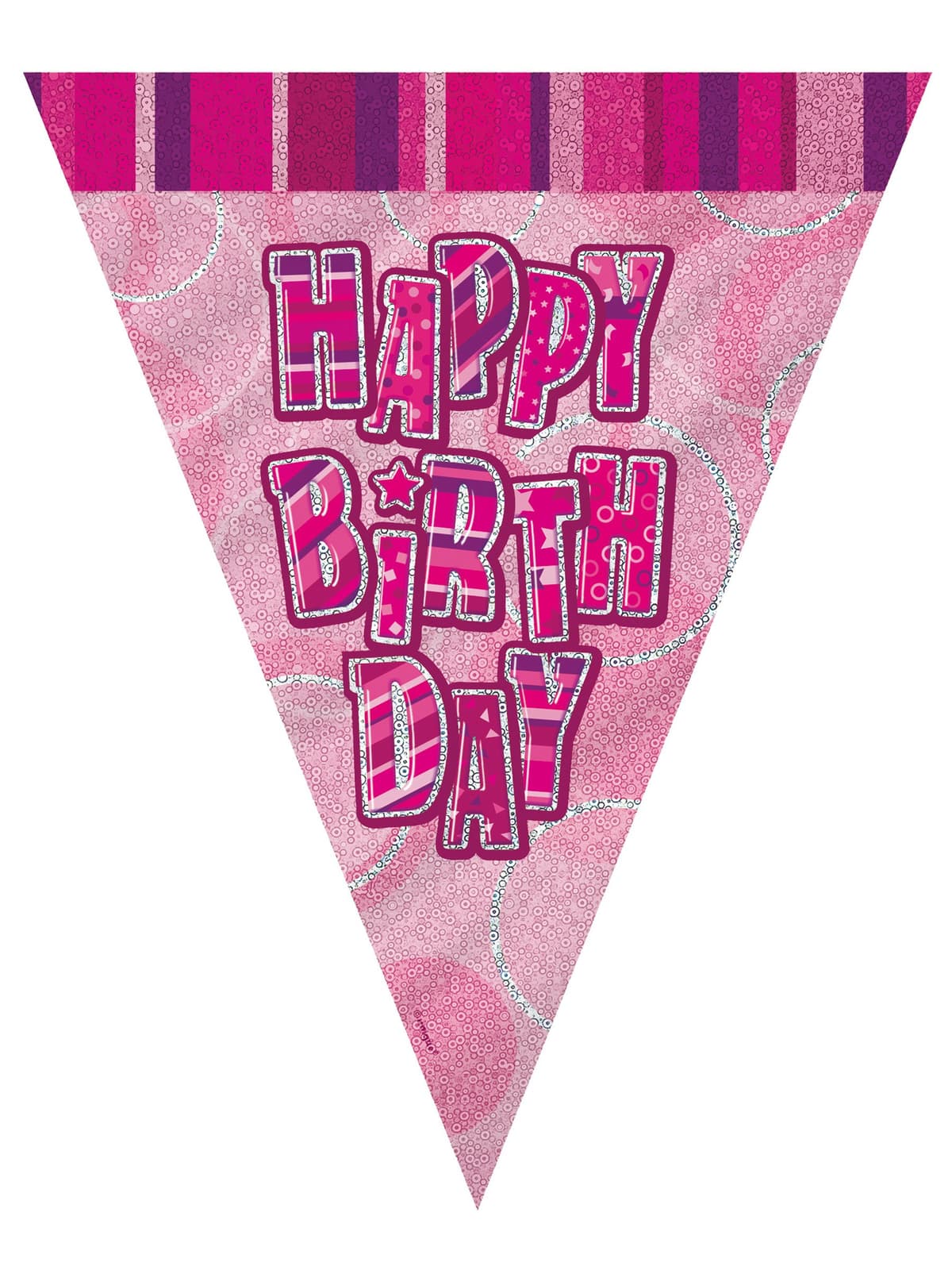 Unique Party 92068 - 9ft Foil Glitz Pink Happy 80th Birthday Banner — view 52