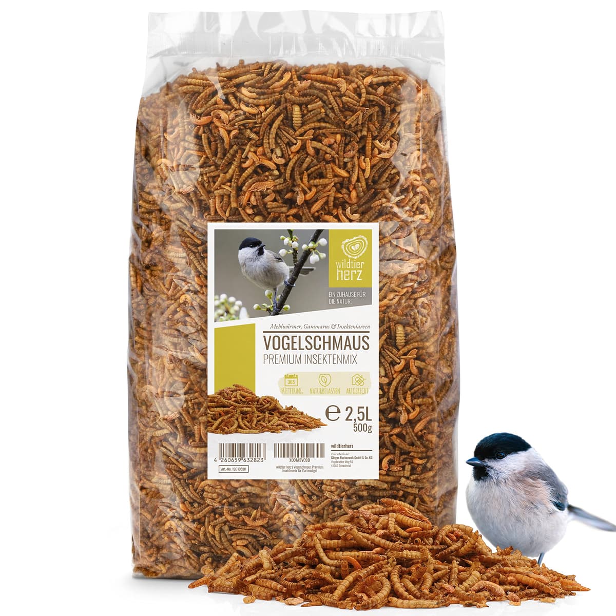 wildtier herz I Alimentación para Pájaros - sin Cáscara - Consistencia Fina (5kg) I Comida de Aves para Alimentos - Alimento para Aves — view 8