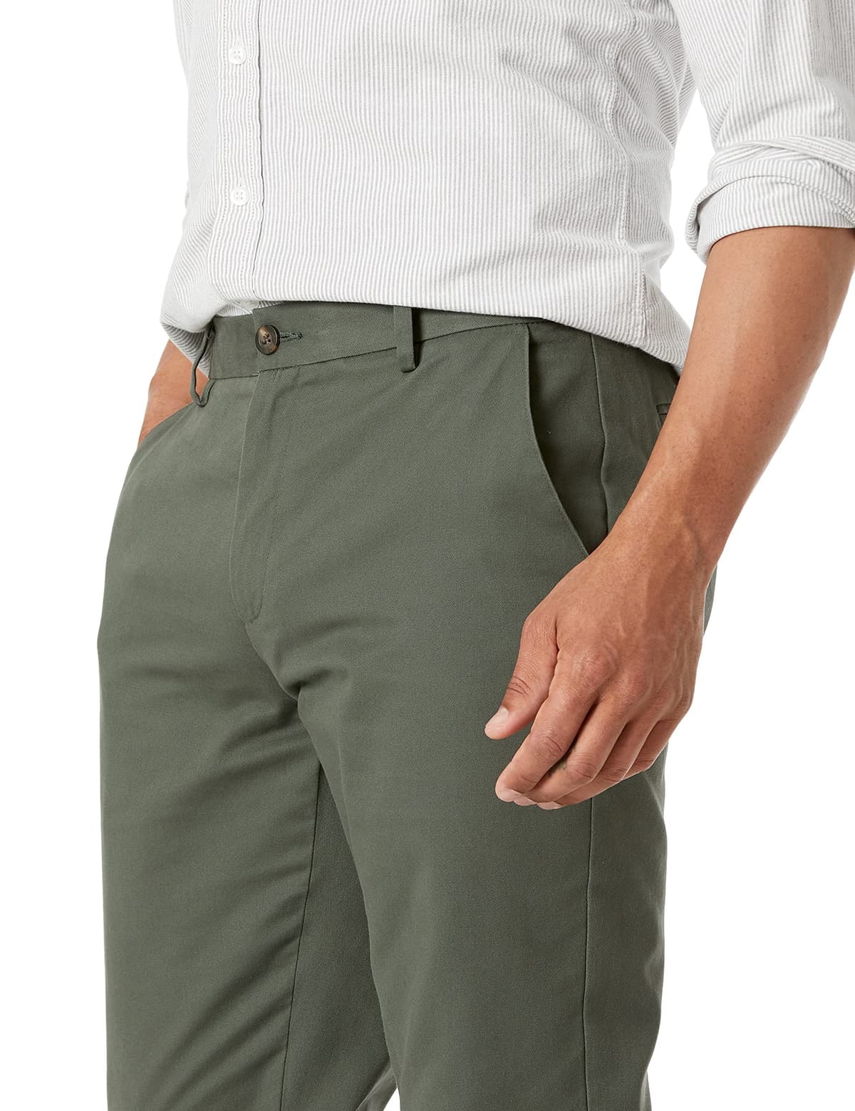 Amazon Essentials Men's Straight Fit Wrinkle-Resistant Flat-Front Casual Chino Trousers — view 3