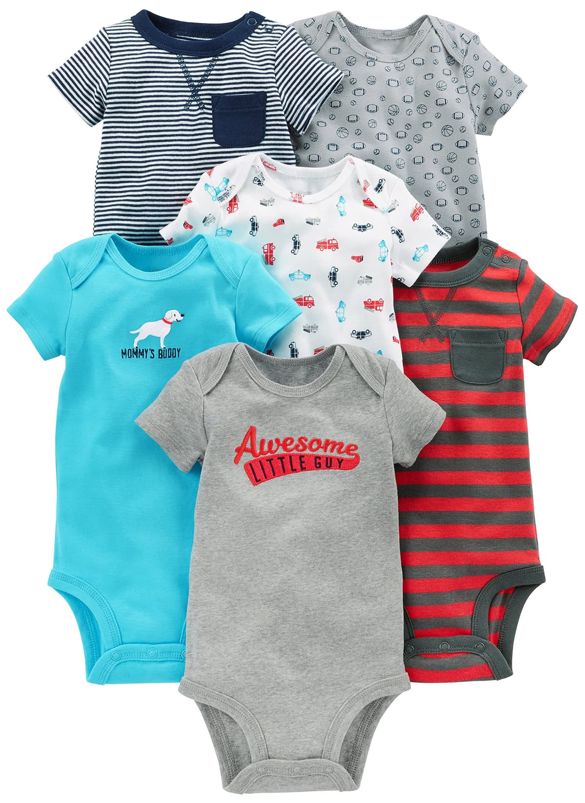 Simple Joys by Carter's Short Sleeve Bodysuit Body Bebé-Niños (Pack de 6) — view 8