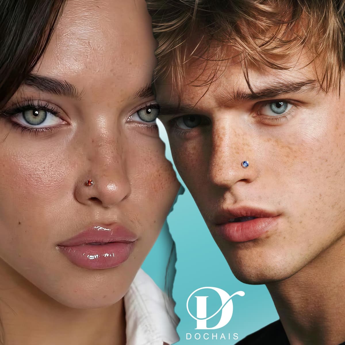 Dochais 120 Pieces Hypoallergenic Nose Studs for Women Men 316L Stainless Steel CZ Diamond Nose Piercing Jewelry Straight Shaped Studs Rings Bone Stud Screw Piercings 20G 22G 1.5mm 2mm 2.5mm 3mm — view 2