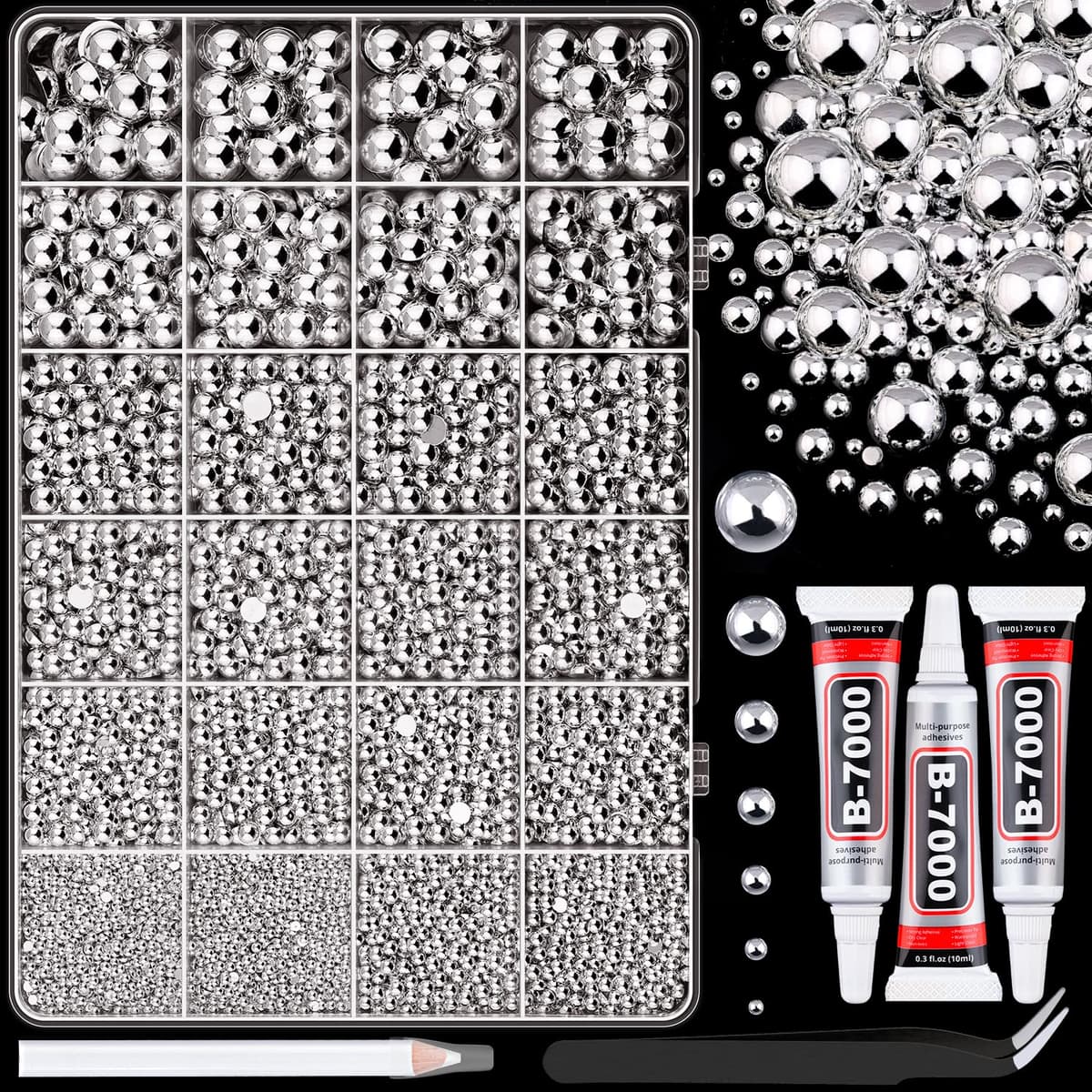 Resin Jelly Rhinestones for Crafting with B7000 Jewelry Glue, 2 Boxes Gold Flatback Crystals with 2Pcs 10ml Glue, Bedazzling Non Hotfix Gems for DIY Tumblers Clothing Shoes Manicure — view 61