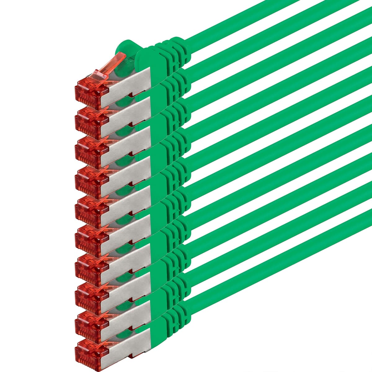1aTTack - Cable de red SFTP PIMF con 2 conectores RJ45 de doble apantallamiento CAT 6 0 amarillo - 10 unidades 0,5m — view 205