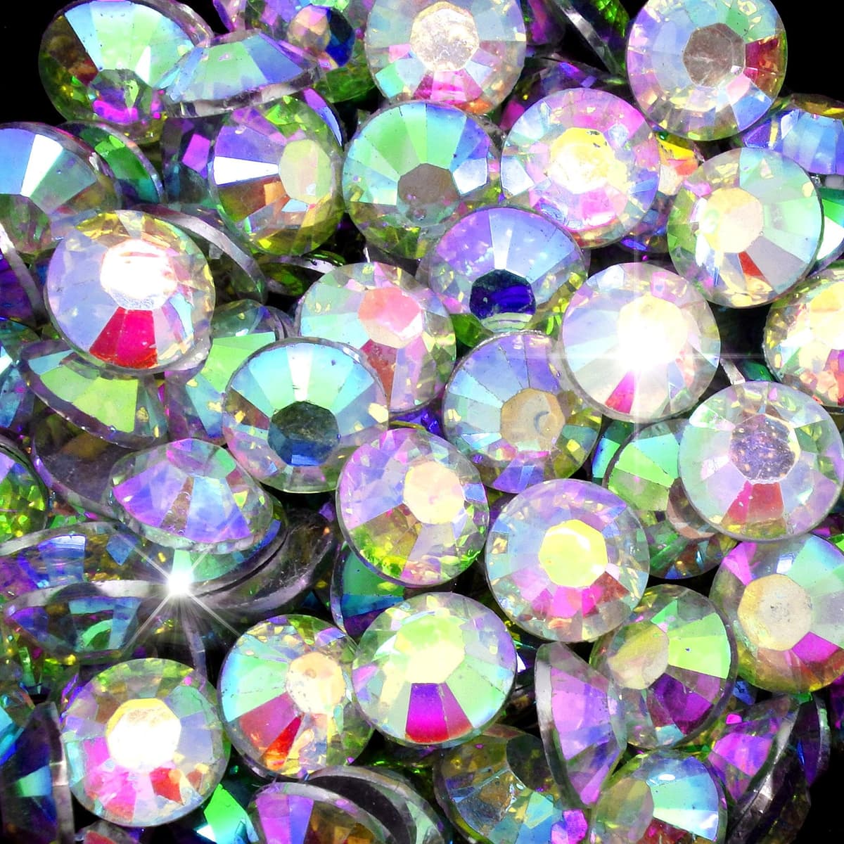 Little Snow Direct® Pack of 1000 Resin Crystal Flat Back Rhinestones Diamante Gems Nail Art & Crafts (Crystal AB, 5mm)