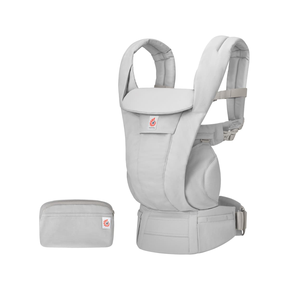 Ergobaby Omni Deluxe All-in-One Baby Carrier for Newborns from Birth up to 20kg, Ergonomic 4-Position Cotton Baby Carrier Back Carrier Travel System, Pearl Grey