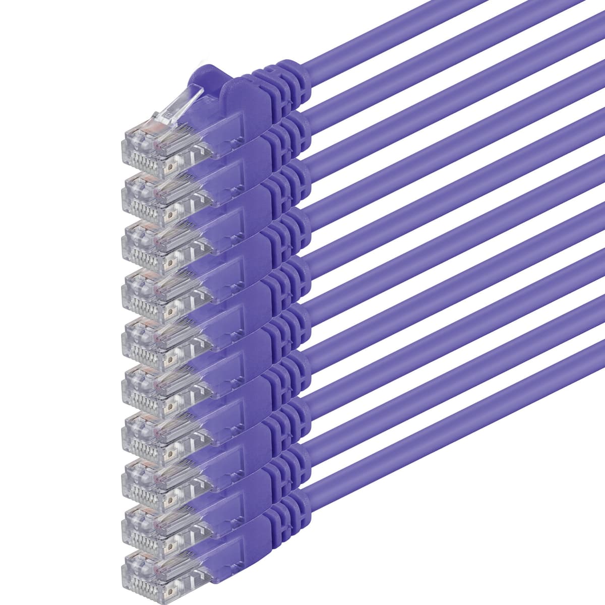 1aTTack.de 0.25m - black - 10 pieces - (PACK) - CAT.6 CAT6 Ethernet LAN network cable 1000 Mbit/s patch cable — view 125
