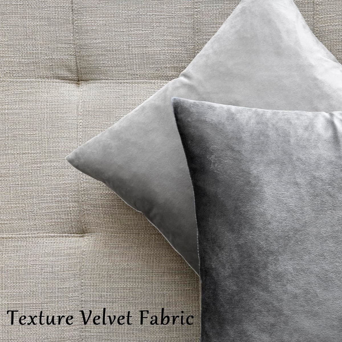Gris Oscuro Terciopelo Almohada Cubre Caso Suave decoración Fundas de de cojín para sofá Dormitorio Coche Cama Casa Decor 30x50cm ，Pack de 2 — view 4