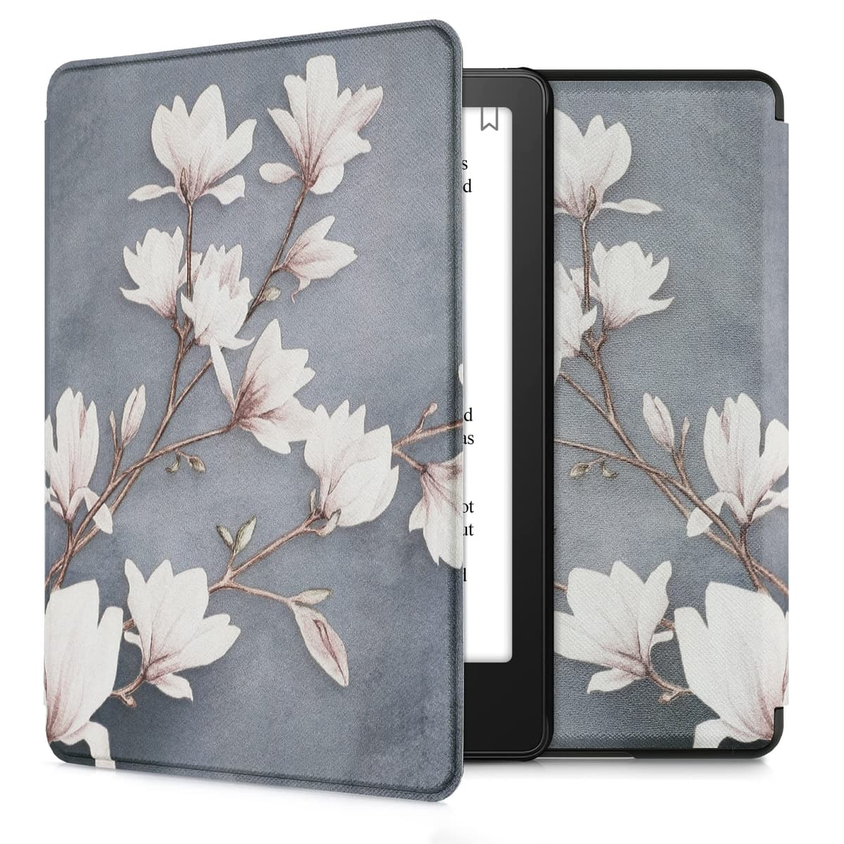 kwmobile Cover for Amazon Kindle Paperwhite (2024)/Colorsoft Case - eReader Cover with auto sleep funktion - Cosmic Nature with Blue/Grey/Black — view 18