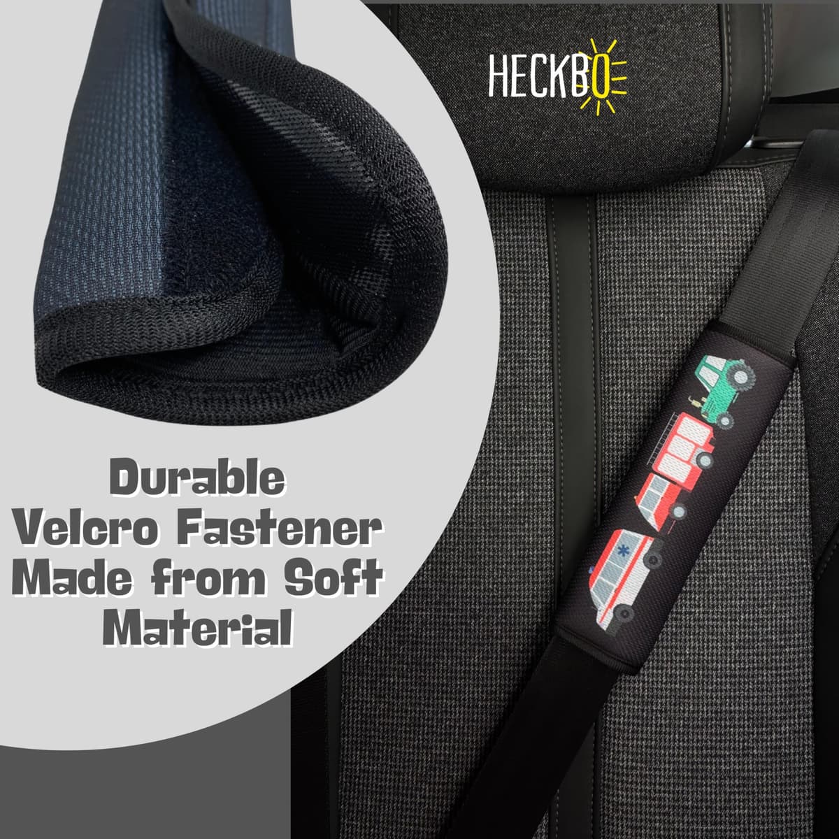 HECKBO 1x Kids Car Seat Belt Pads Seat Belt Protectors - Cars - Seat Belt Pads for Kids and Babies- Ideal for any Seat Belt Car Booster Seat Kids Bicycle — view 3