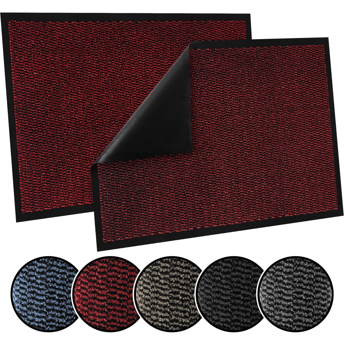TrendMakers Door Mat Indoor & Outdoor Non-Slip Rubber Backed door mats indoor Super Absorbent Washable Dirt Trapper doormats - Durable & wrinkle-free Barrier Rug (Anthracite/Black - 40cm x 60cm) — view 14