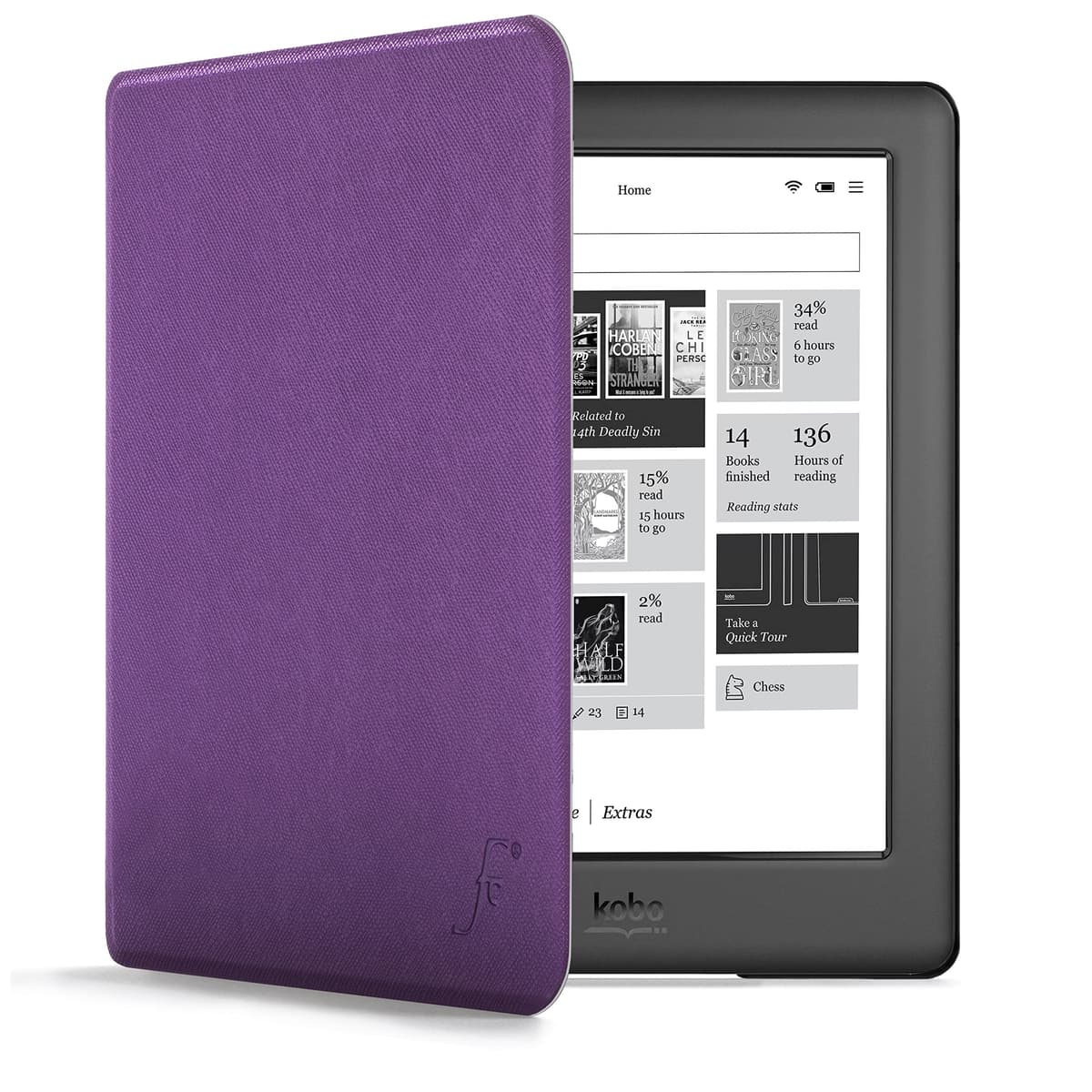 Forefront Cases Funda para Kobo Aura Edition 2 (Modelo: N236, 2016) - Delgado, Ligera y Protectora Funda para Kobo Aura Edition 2 (6") - Smart Auto Sueño Estela Función (Carcasa) - Negro — view 11