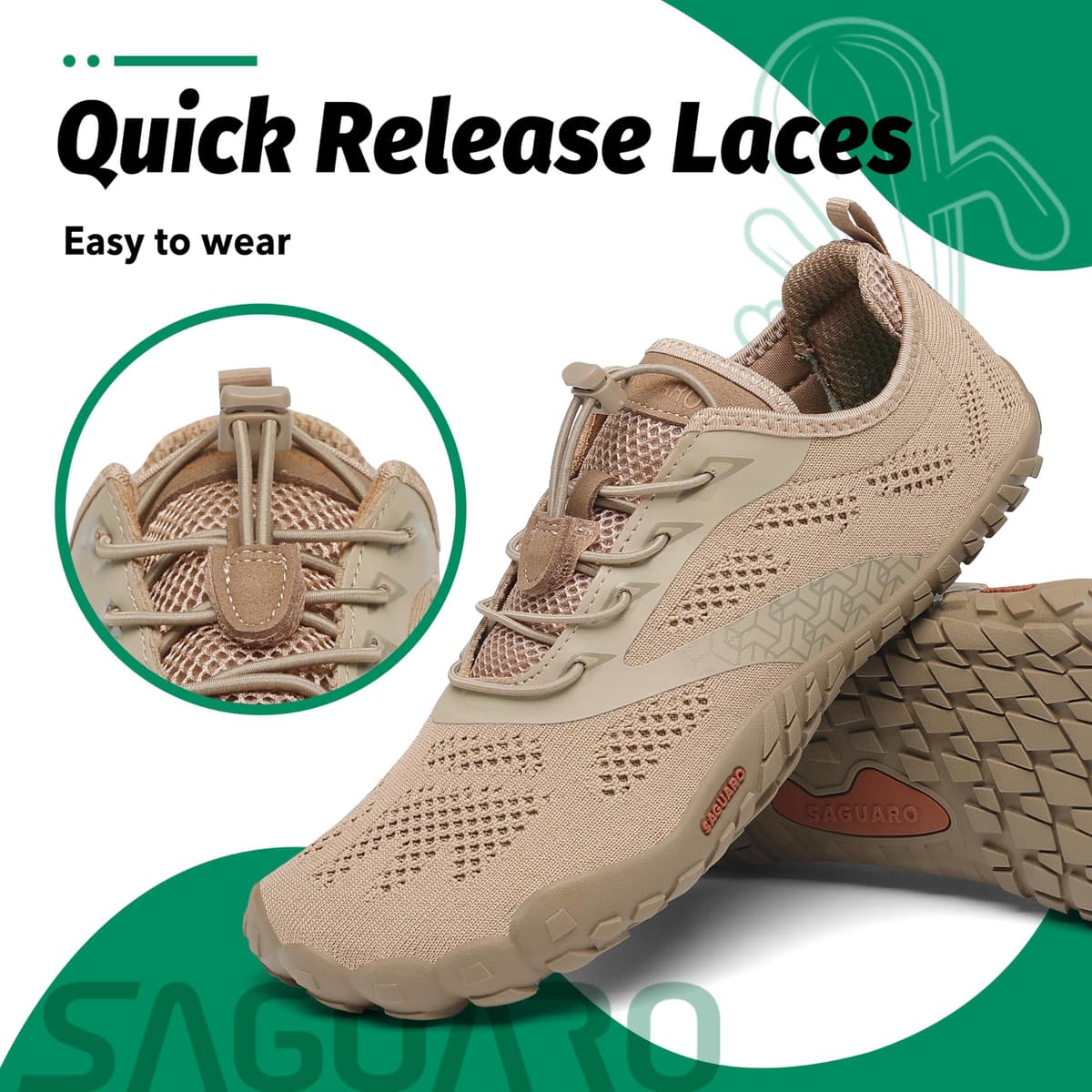 SAGUARO Versátil Minimalistas Zapatillas Ligeras Flexibles para Exterior Interior - Gym Asfalto Playa Montaña, Unisex-Adulto — view 5