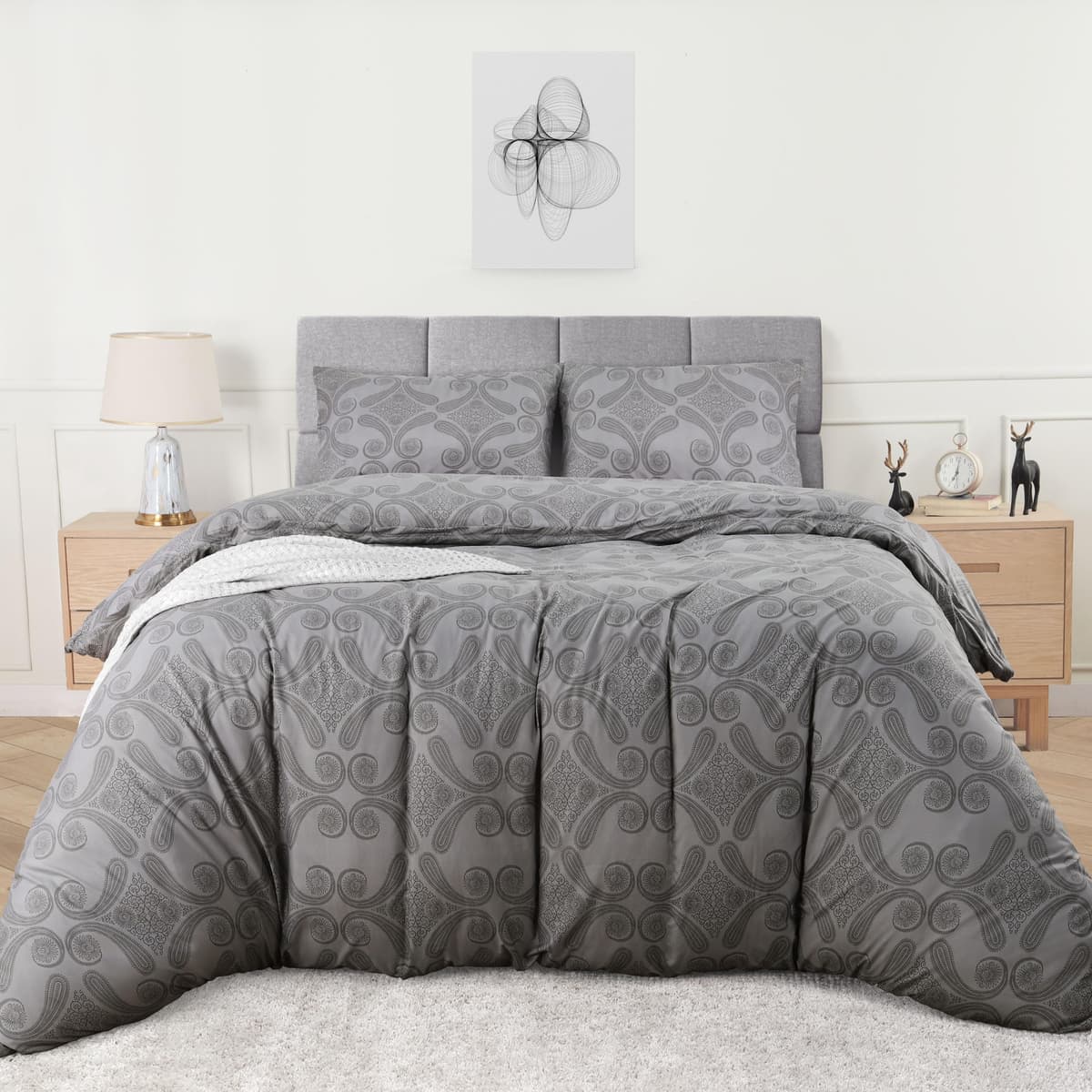 Utopia Bedding Duvet Cover Double - Soft Microfibre Polyester - Bedding Quilt Cover Set, with Pillow cases (Grey) — view 63