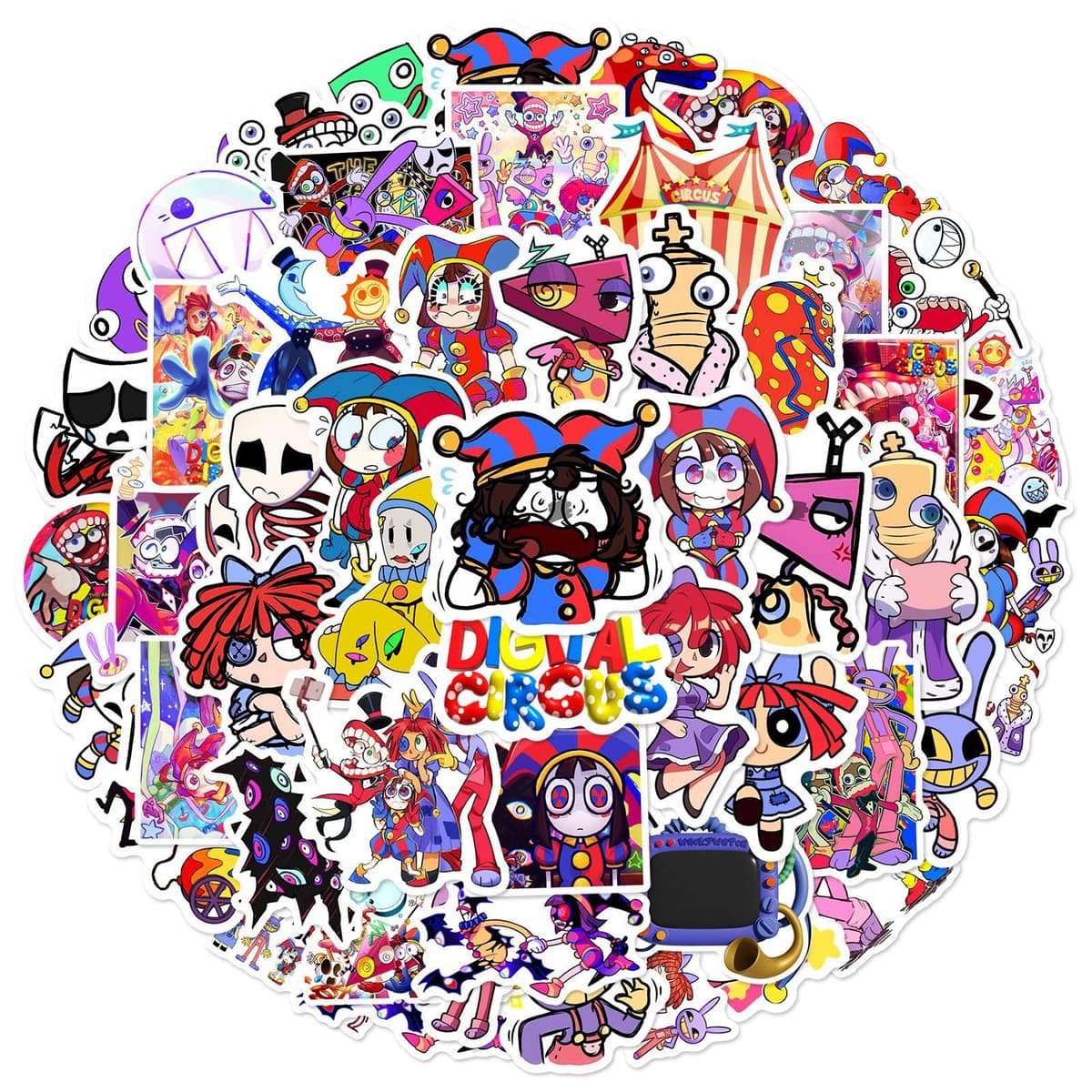 60Pcs TADC Stickers | Waterproof Cartoon Vinyl Decals for Laptop, Water Bottle, Journal, Phone Case, Scrapbook, Skateboard — view 5