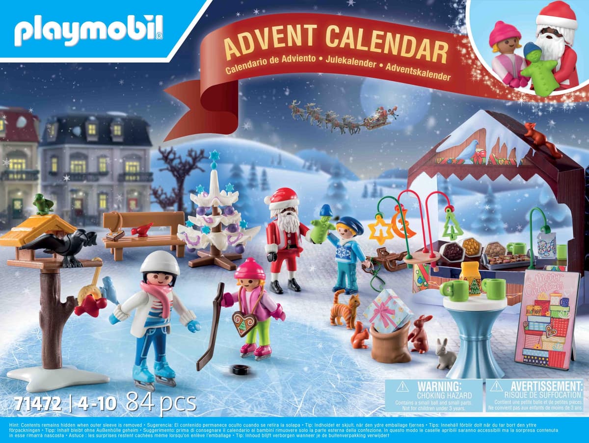 PLAYMOBIL Christmas 71472 Calendario de Adviento: Viaje al Mercado navideño, 24 sorpresas, Incluidas Cuatro Figuras, Calendario de Adviento 2024, Juguetes para niños y niñas a Partir de 4 años — view 4
