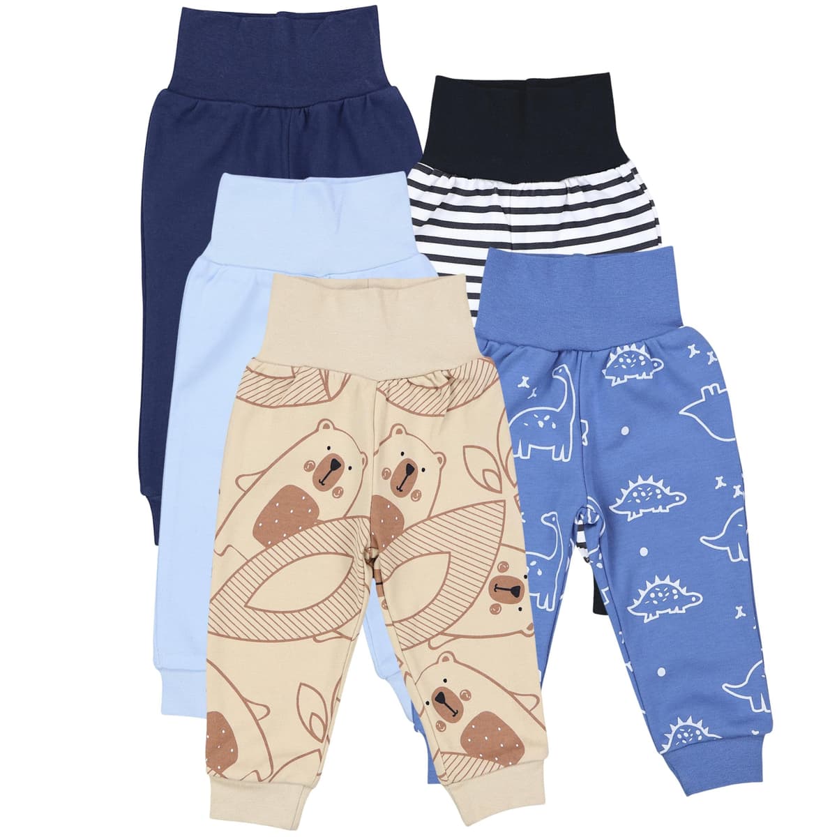 TupTam Pantalones Bebé 5 Unidades – Pantalón Algodón Suave para Bebé Niño y Niña, Certificación Oeko-Tex