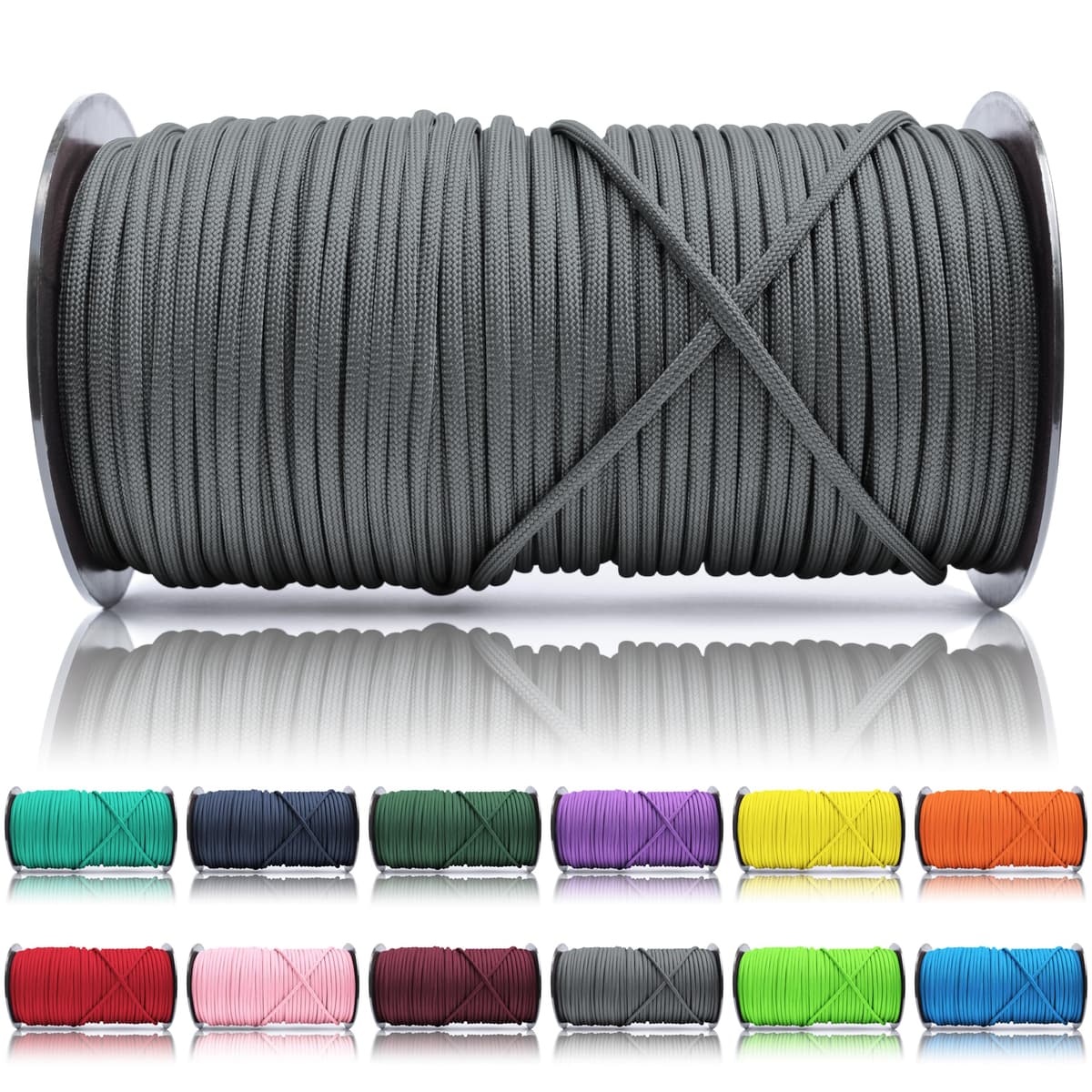 Ganzoo Paracord 550, Cuerda de 4 mm, 30 Metros, Poliéster, Tipo 3-7 Hilos Interiores, Correa de Perro Collar Pulsera, Camping Supervivencia y Cuerda Multiusos, Verde Oscuro — view 87