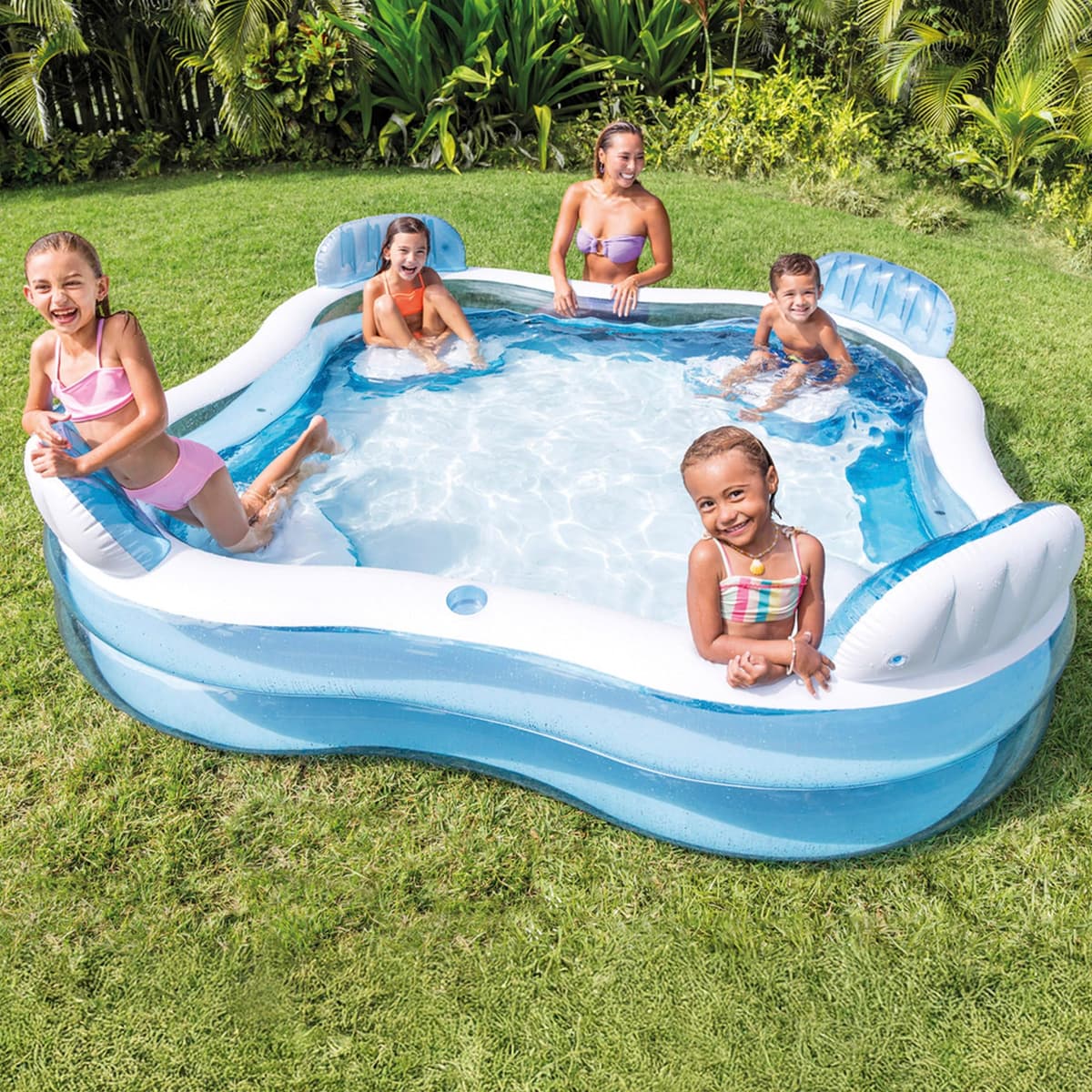 Intex 56475NP - Inflatable Swim Center Family Lounge, 90 x 90 x 26 inches, Multi-color — view 2