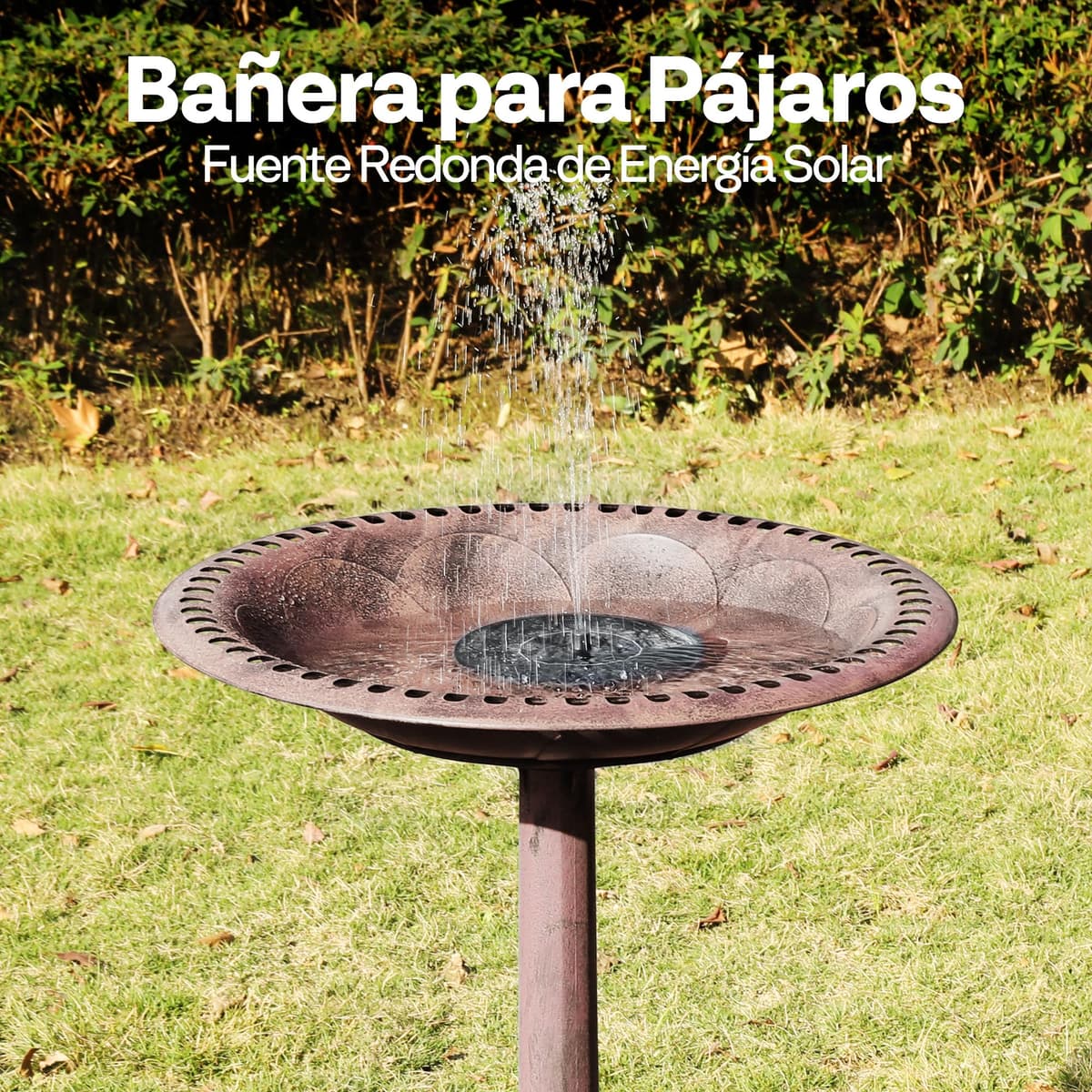VIVOHOME Bebedero-Comedero para Pájaros para Jardín 71 cm de Altura con Fuente Solar Gran Bol de Agua en Resina de Pie Estilo Tradicional — view 2
