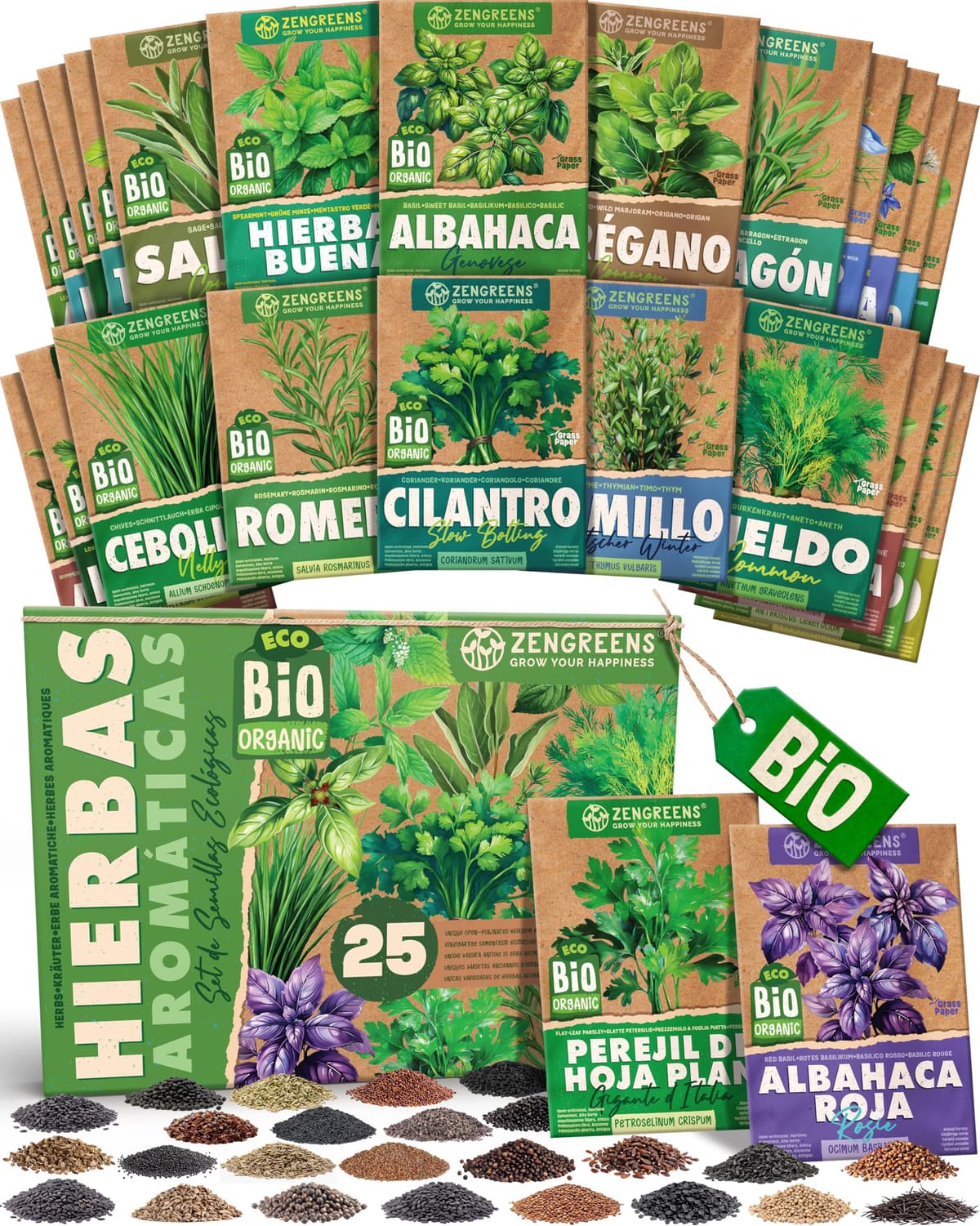 ZenGreens® - Set de semillas de hierbas medicinales y para infusiones eco - 10 variedades para cultivar fácilmente en el jardín, balcón o parterre elevado - Sementes verduras — view 31
