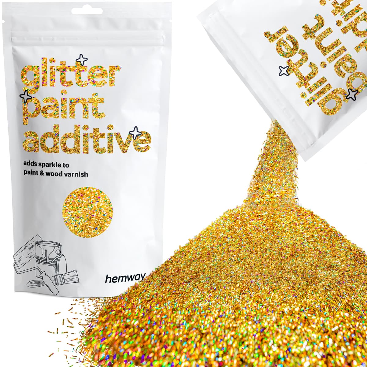 Hemway Ultra Sparkle Glitter Baby Pink Iridescent 100g Fine | Glitter for Arts & Craft, Makeup, Nail Art, Crafting, Card Making, Sparkle Decoration — view 245