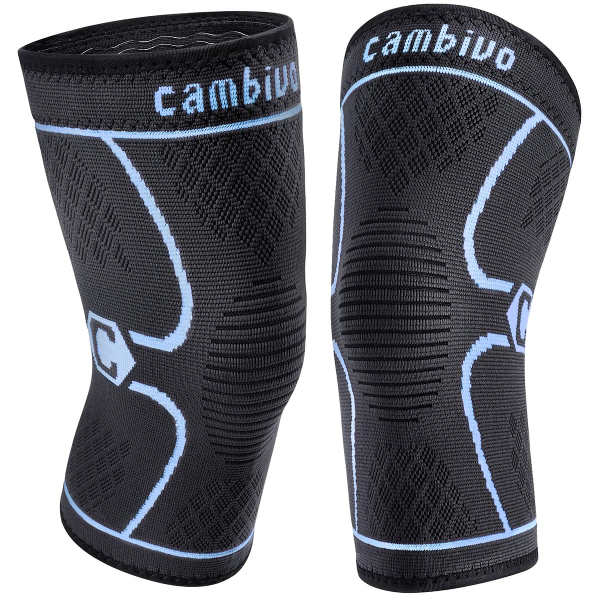 CAMBIVO 2Pcs Rodilleras Gym de Compresion, Rodilleras Menisco y Ligamento, Rodillera Transpirable y Antideslizante para Gym, Voleibol, Baloncesto, Correr, Bicicleta, Unisex — view 13