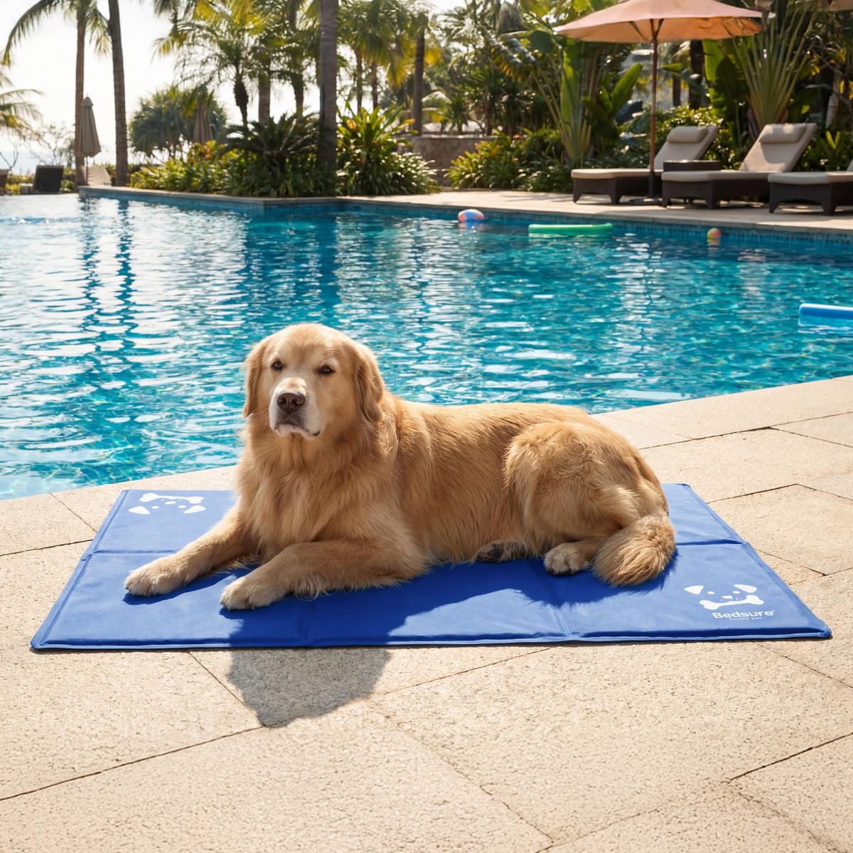 Bedsure Extra Large Dog Cooling Mat - 120x75cm Self-Cooling Gel Pad with Durable 300D Oxford Fabric, Portable XL Dog Bed for Indoor Use — view 7