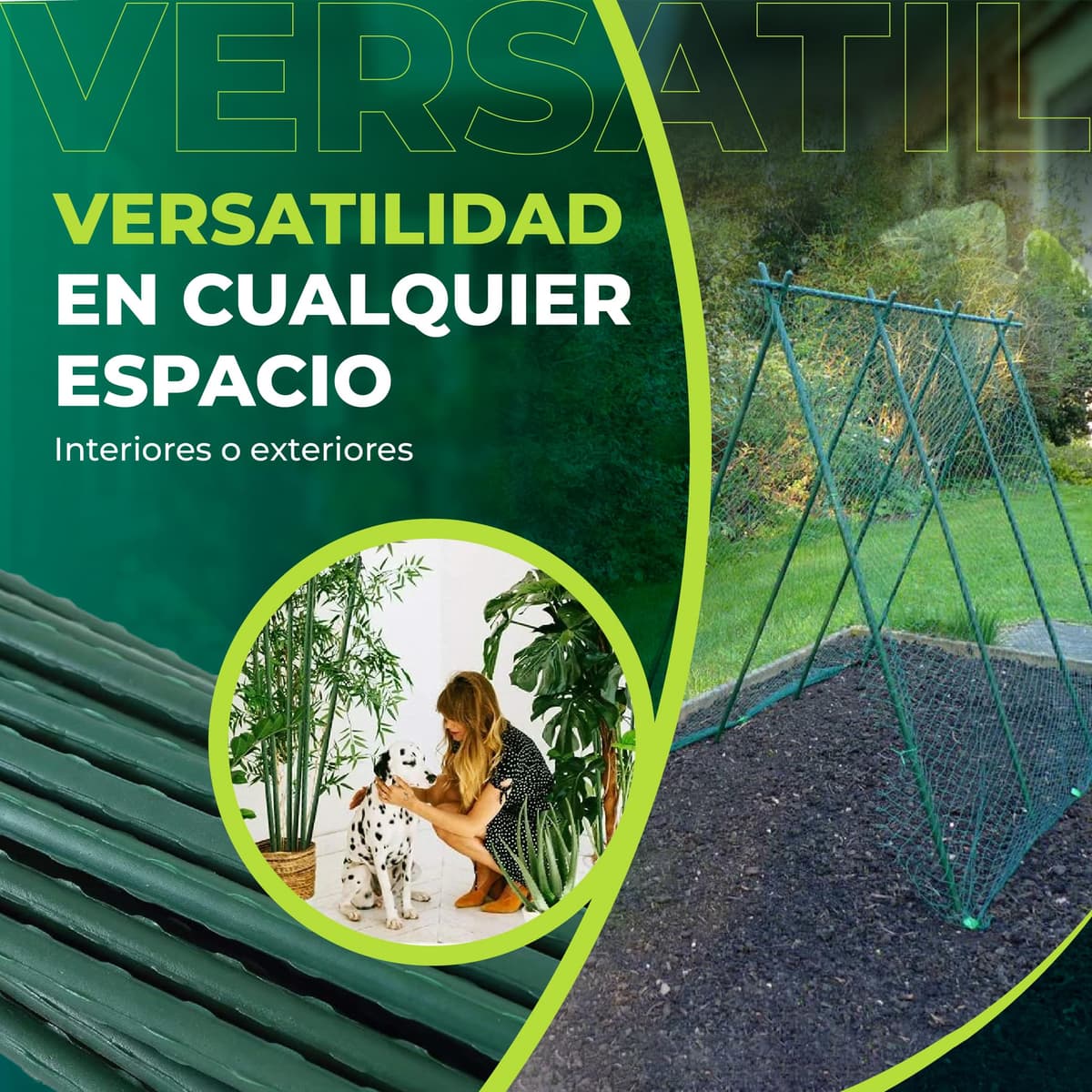 CONTROL GARDEN Pack 30 Tutores de Acero Plastificado para Plantas Alto 180 cm Ø 10 mm | Varillas Crecimiento Plantas | Soporte Cultivos Apto Interior y Exterior — view 4
