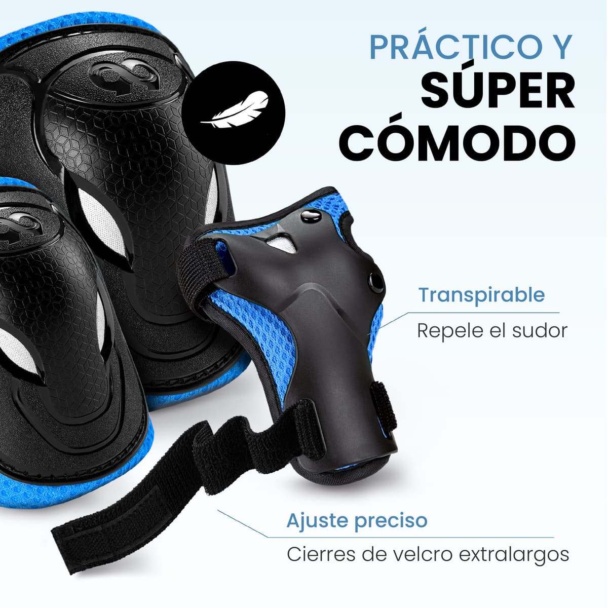 99FLIPS Protecciones Patines Niña e Niño Set [6 Piezas] para Patines en Línea y Monopatín - Coderas, Muñequeras y Rodilleras, Protectores para Niña Skate — view 4