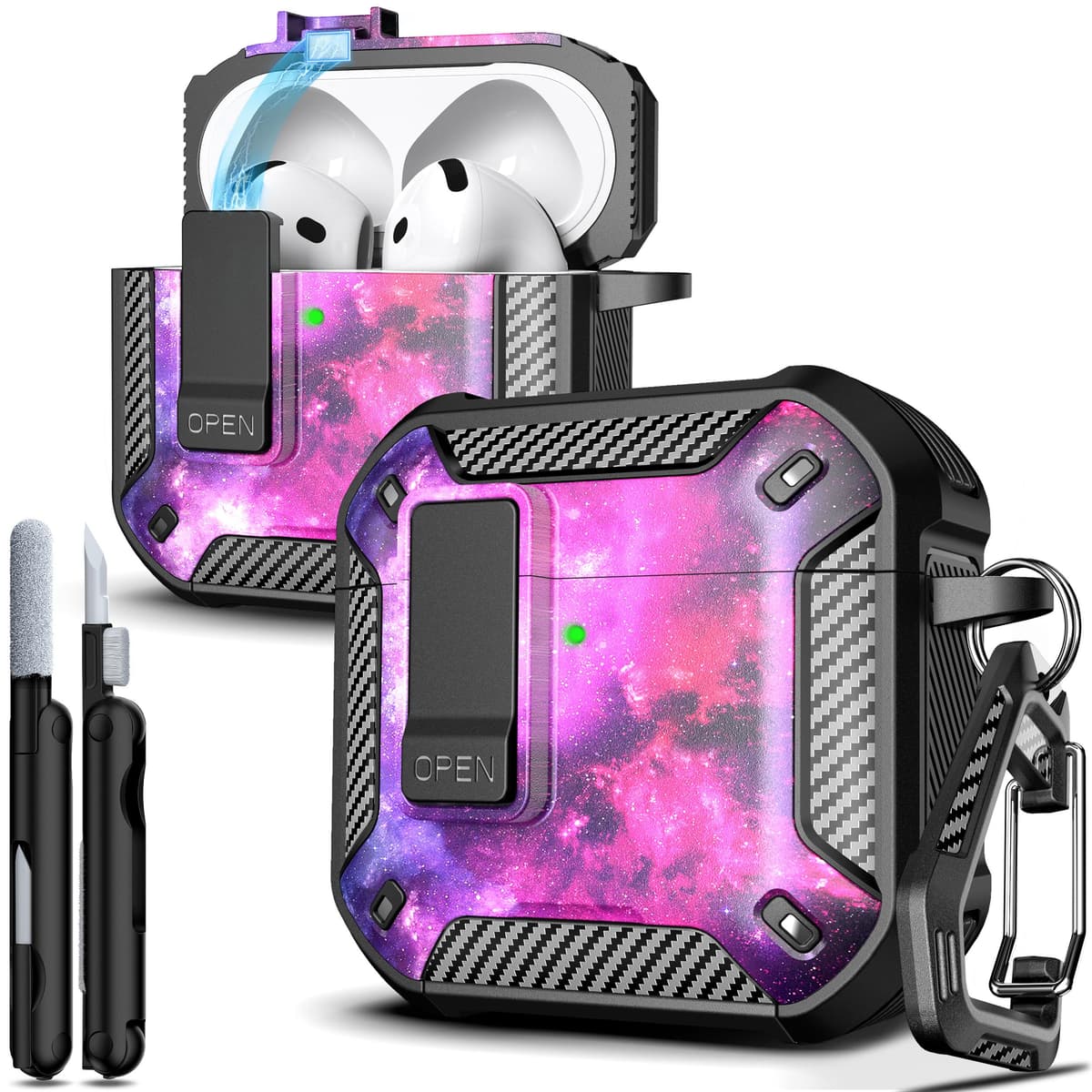 R-fun Compatible con AirPods Pro 2 Gen (Cubierta Auto emergente) con Kit de Limpieza, para Airpods Pro 2/1 Gen (2023/2022/2019), para Estuche Airpods Pro (USB-C/Lightning),Negro — view 32